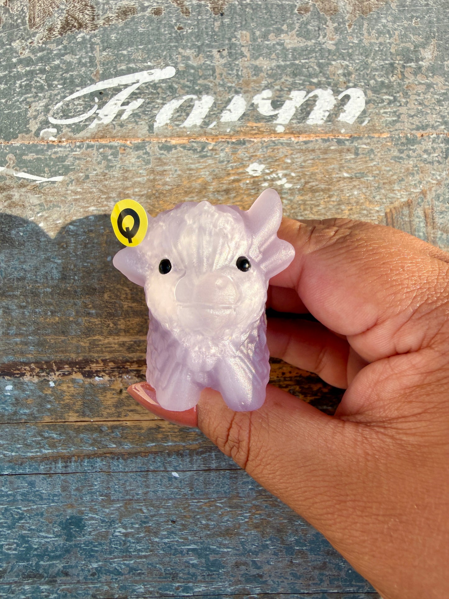Adorable Lavender Fluorite Highland Cow | Opt Q