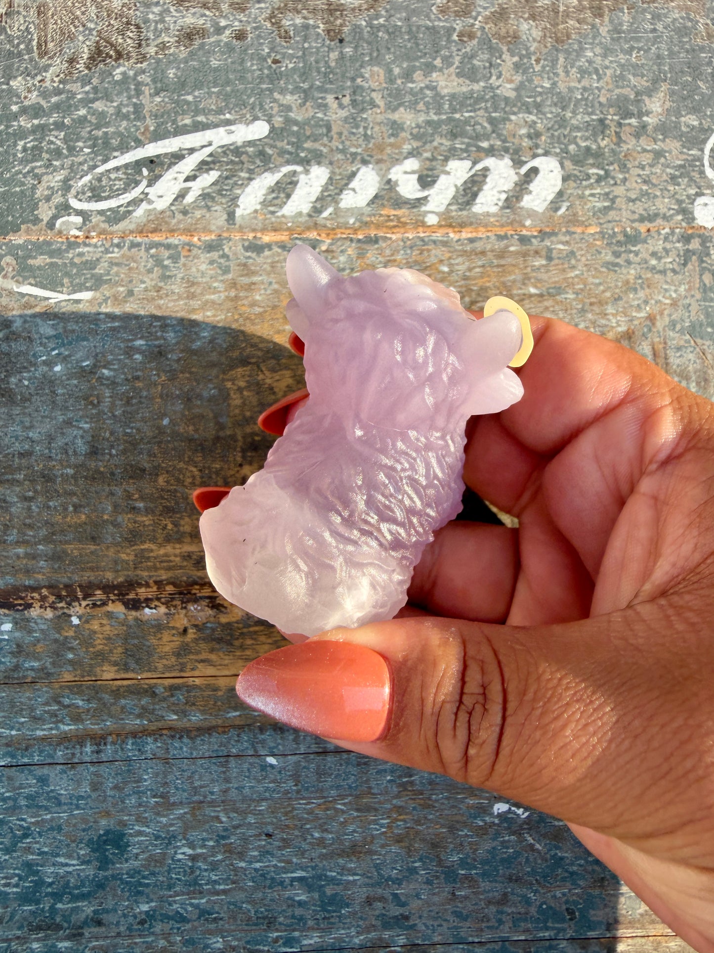 Adorable Lavender Fluorite Highland Cow | Opt Q