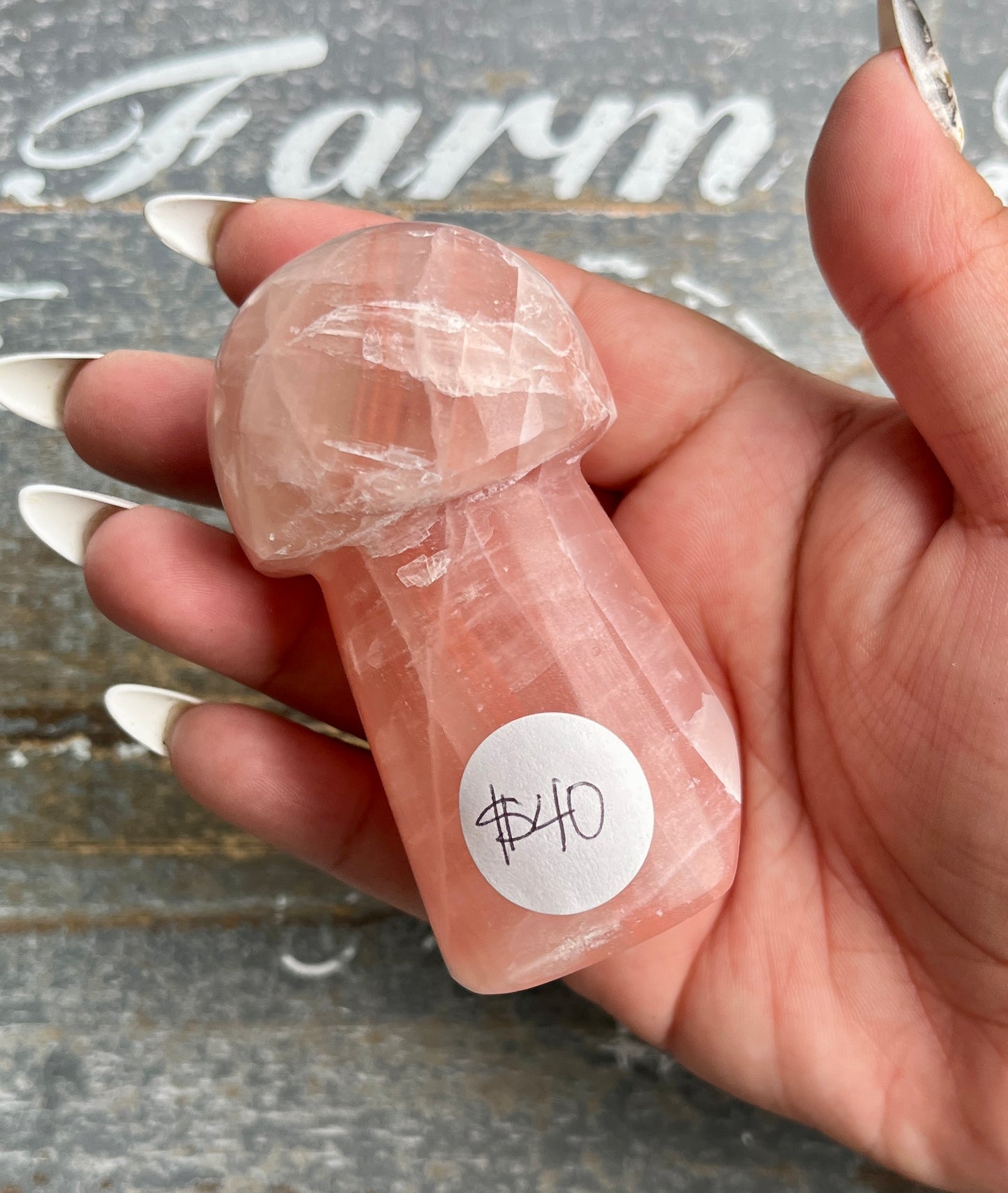 Gorgeous Rose Calcite Mushroom from Pakistan