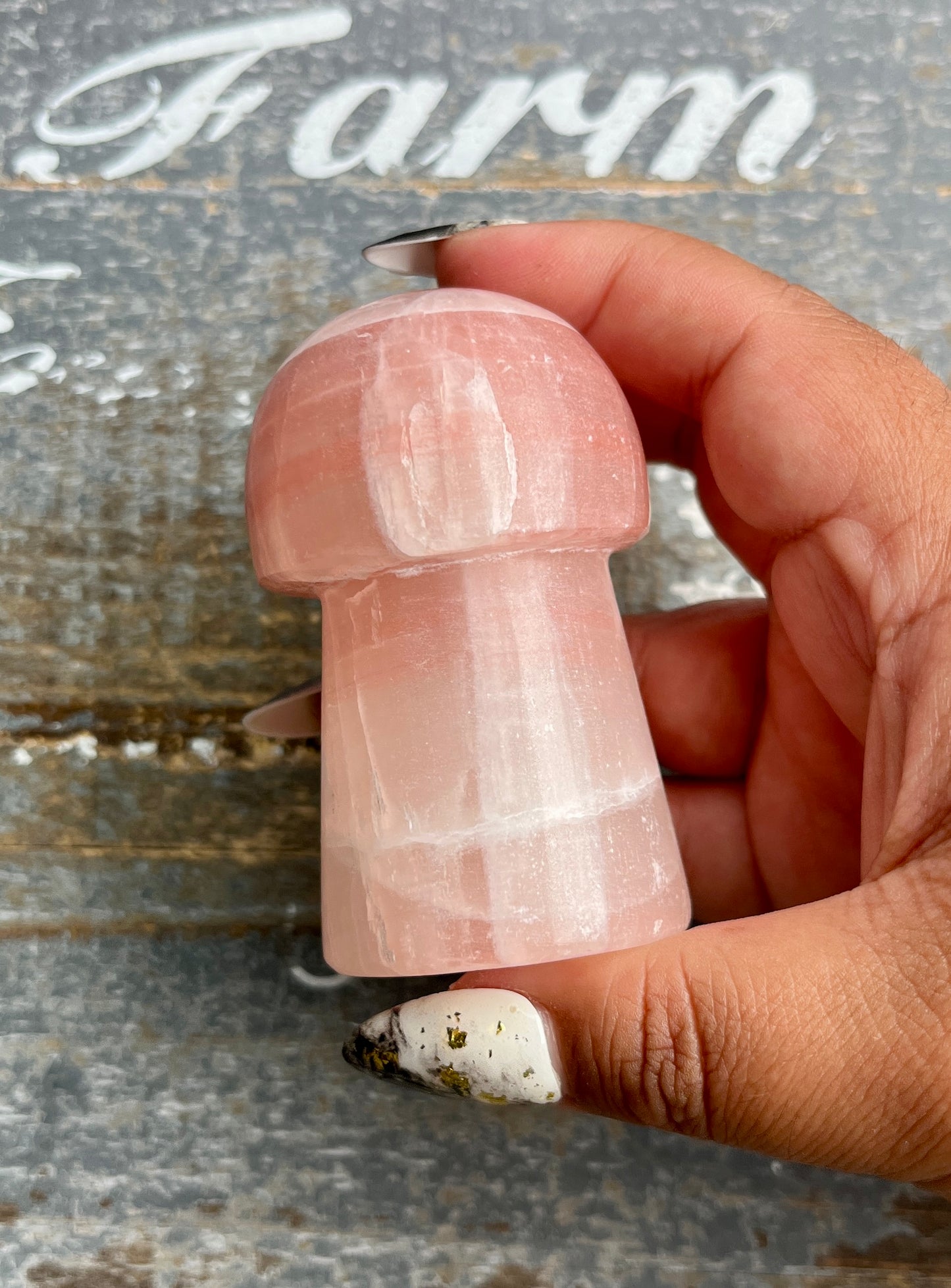 Gorgeous Rose Calcite Mushroom from Pakistan