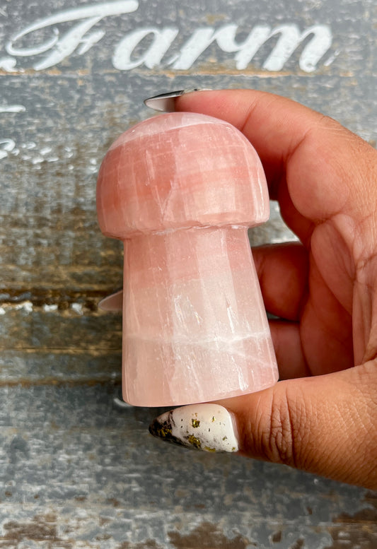 Gorgeous Rose Calcite Mushroom from Pakistan