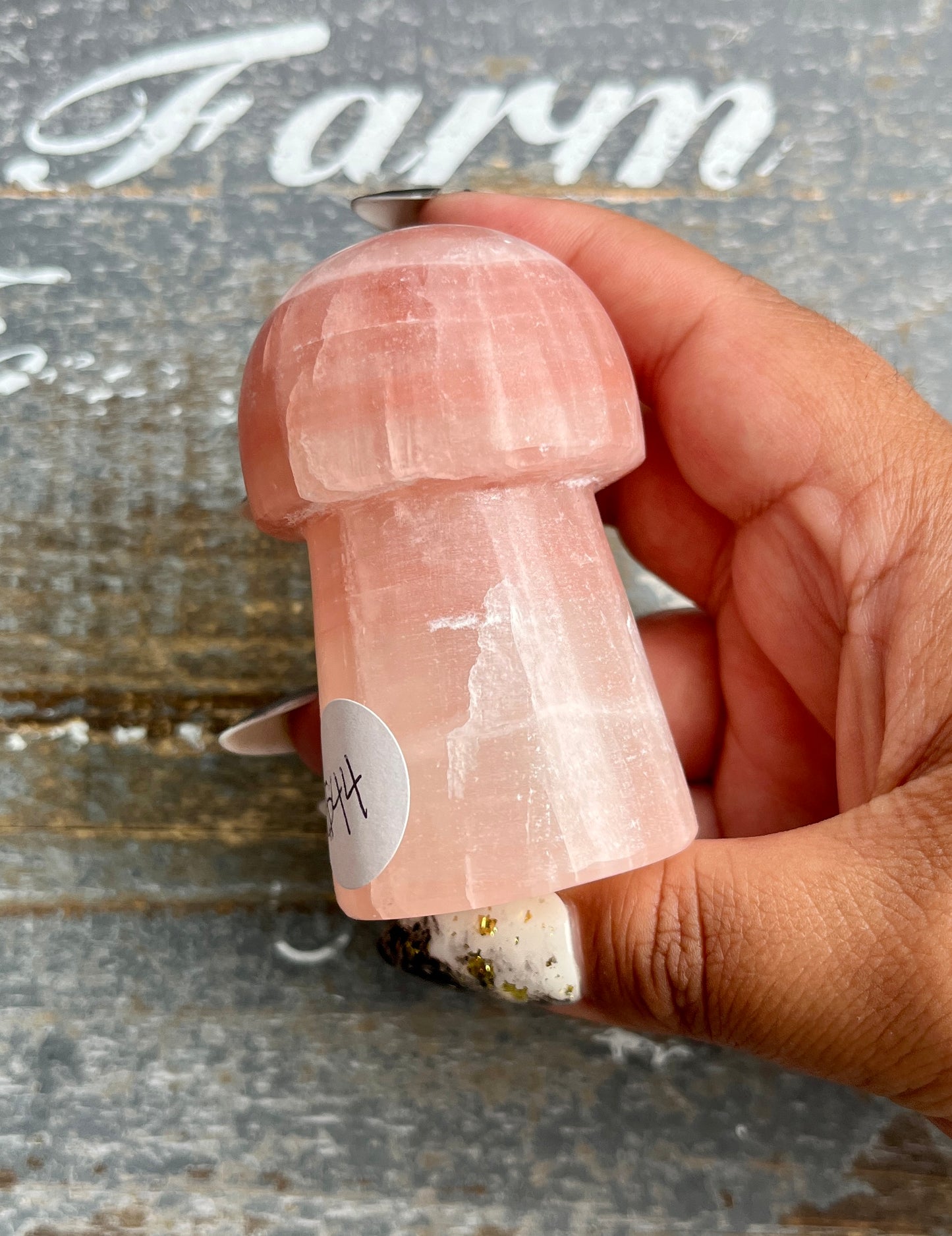 Gorgeous Rose Calcite Mushroom from Pakistan