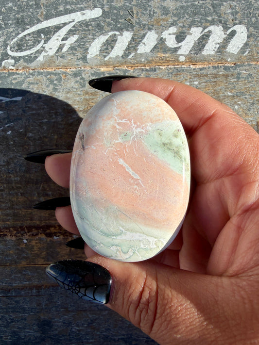 Pastel Unicorn Jasper Palm Stone | India | Opt 29