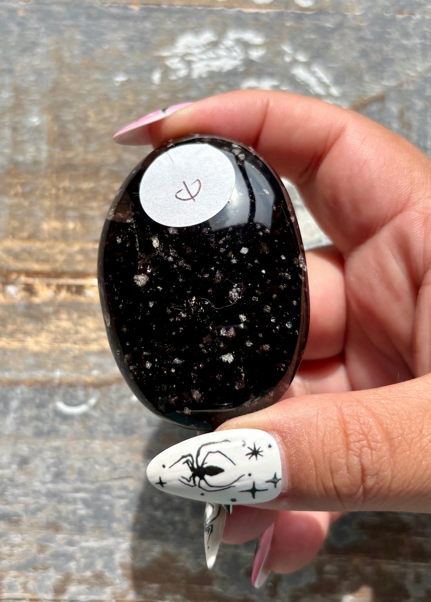 Gorgeous Galaxy Obsidian Palm Stone from Mexico | E