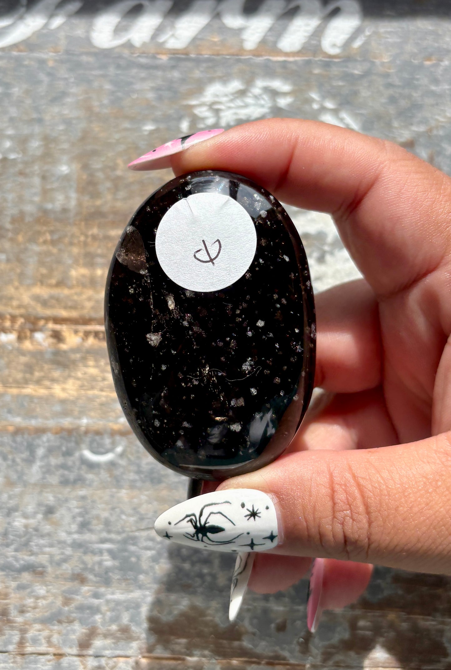 Gorgeous Galaxy Obsidian Palm Stone from Mexico | E