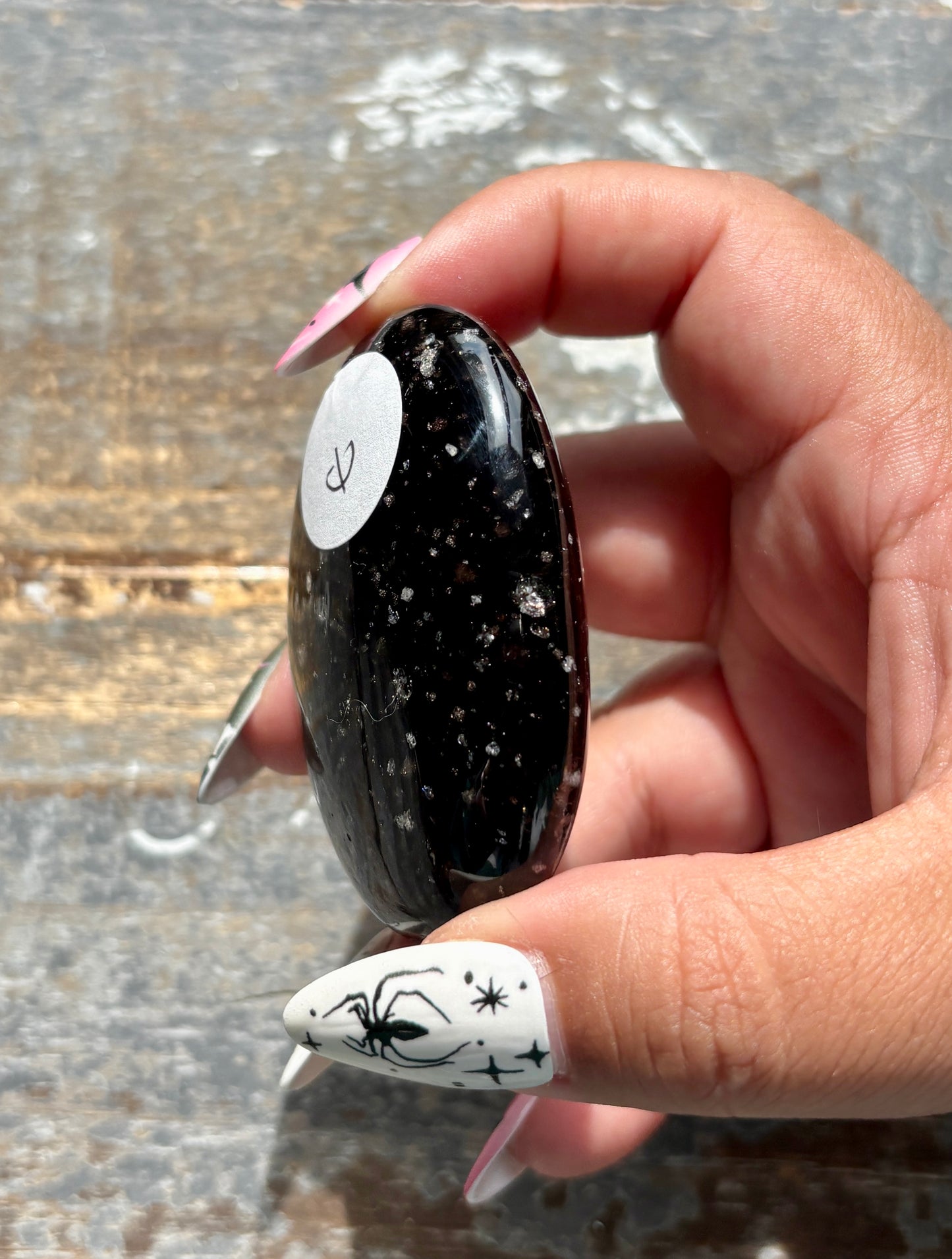 Gorgeous Galaxy Obsidian Palm Stone from Mexico | E