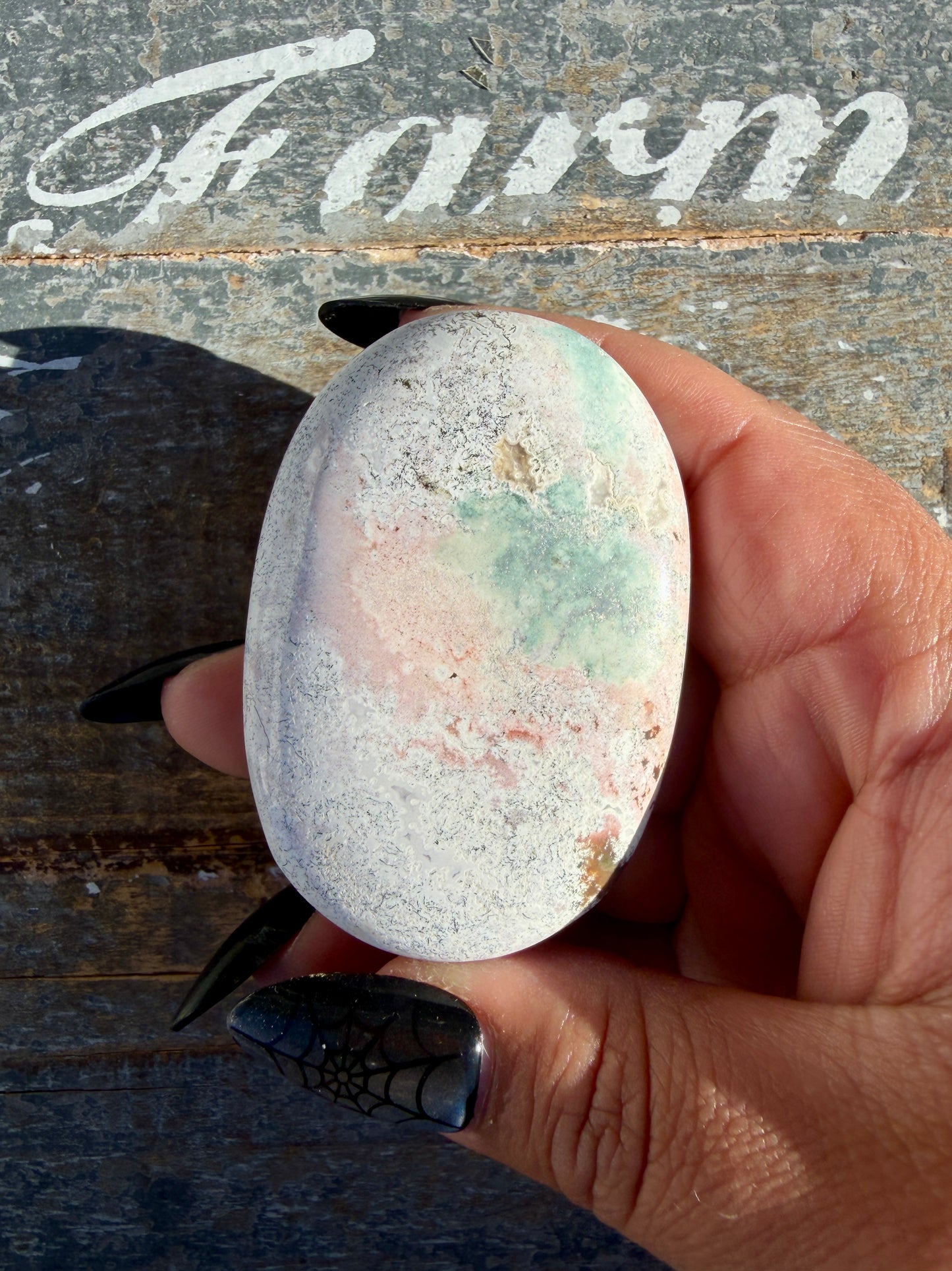 Pastel Unicorn Jasper Palm Stone | India | Opt 26
