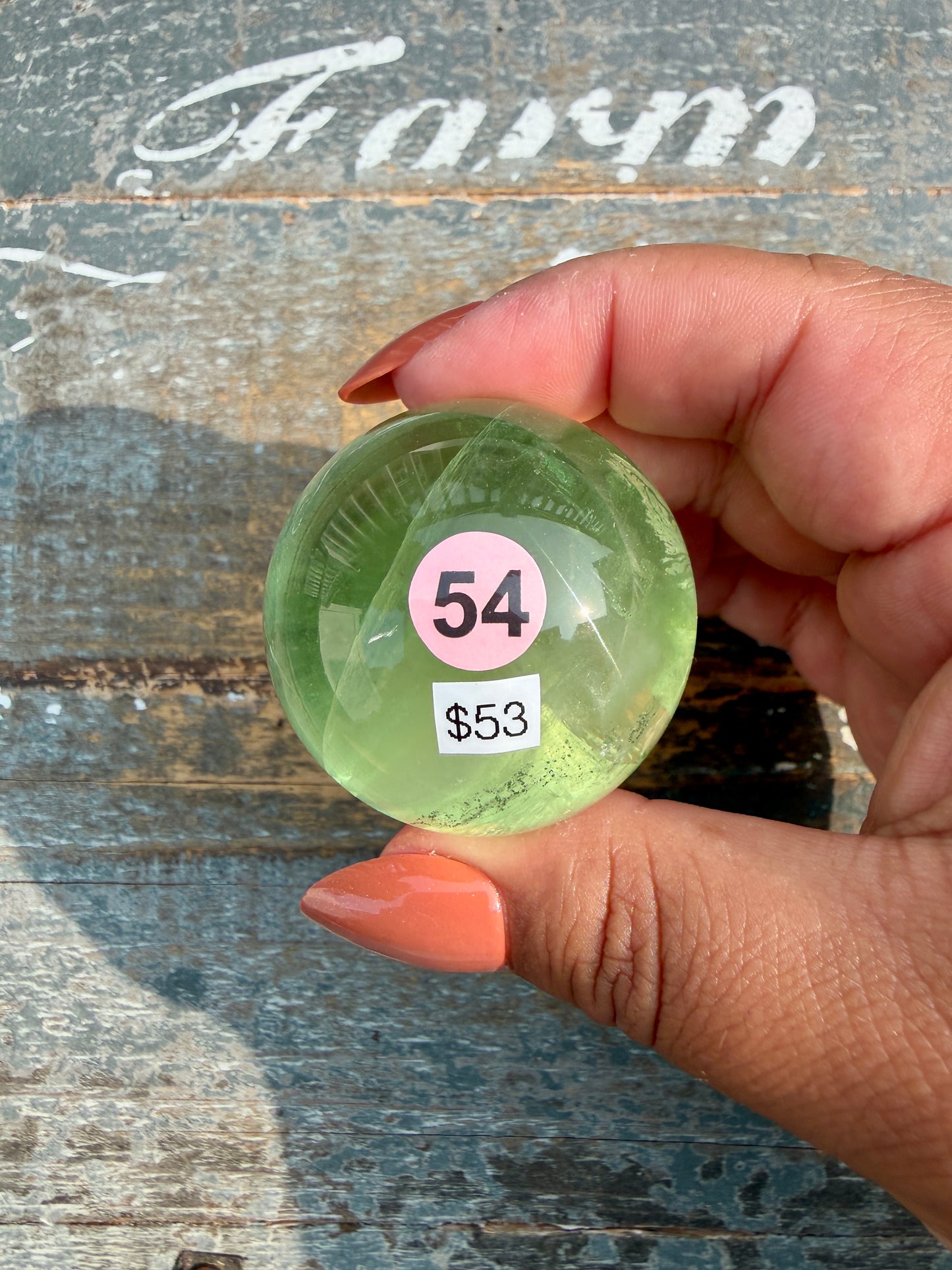 Gorgeous Lime Green Fluorite Sphere | Opt 54