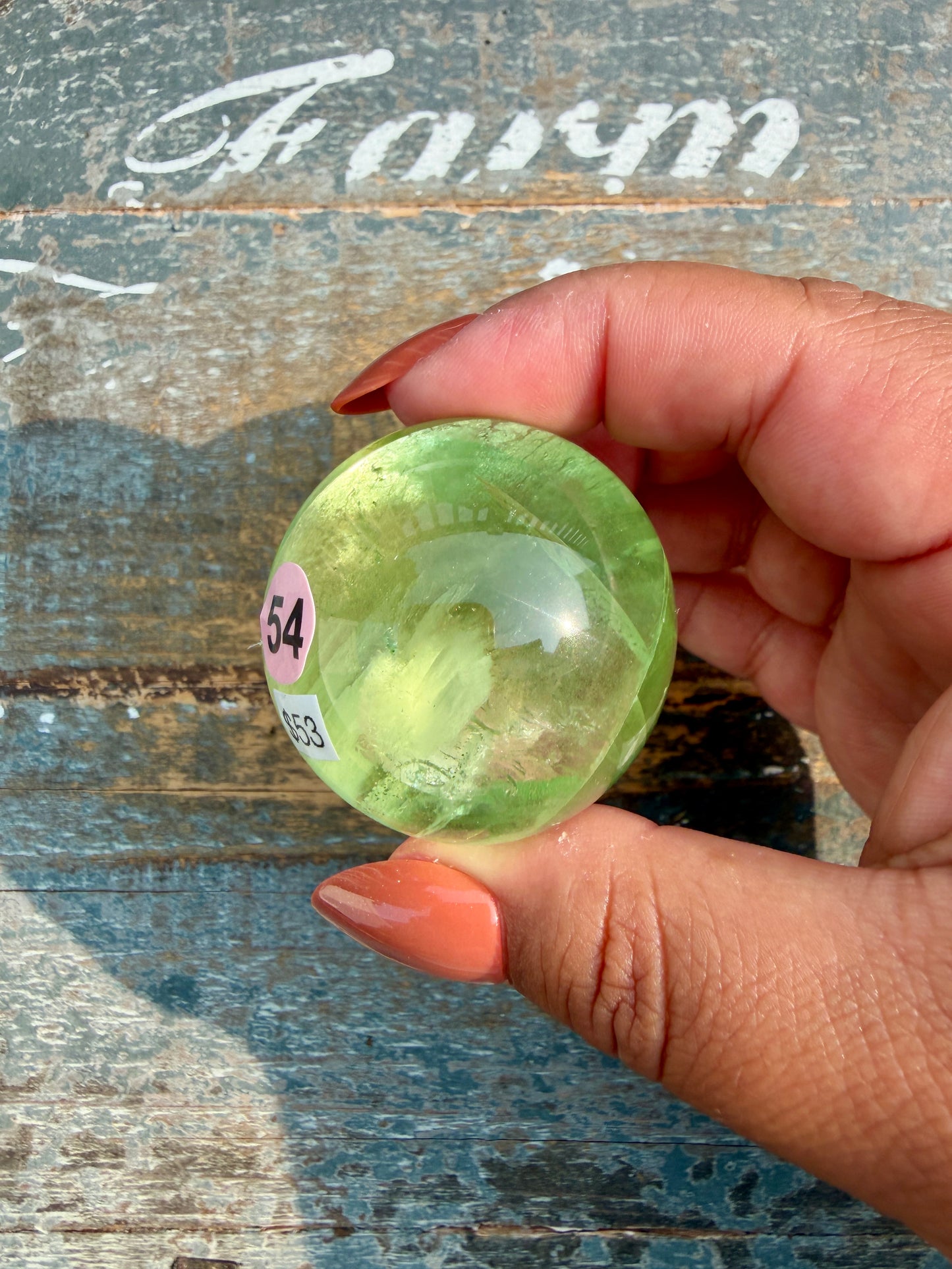 Gorgeous Lime Green Fluorite Sphere | Opt 54