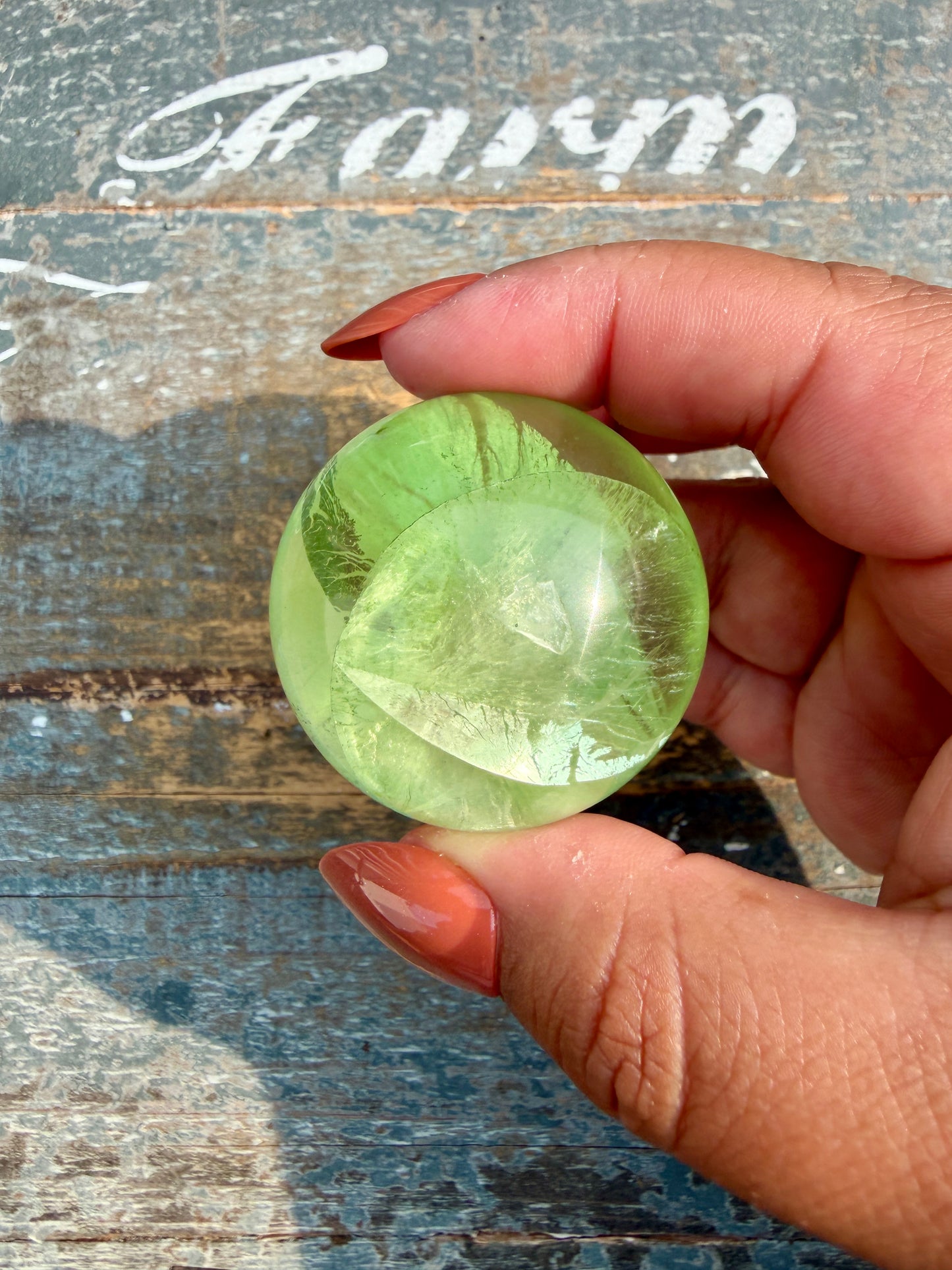 Gorgeous Lime Green Fluorite Sphere | Opt 54
