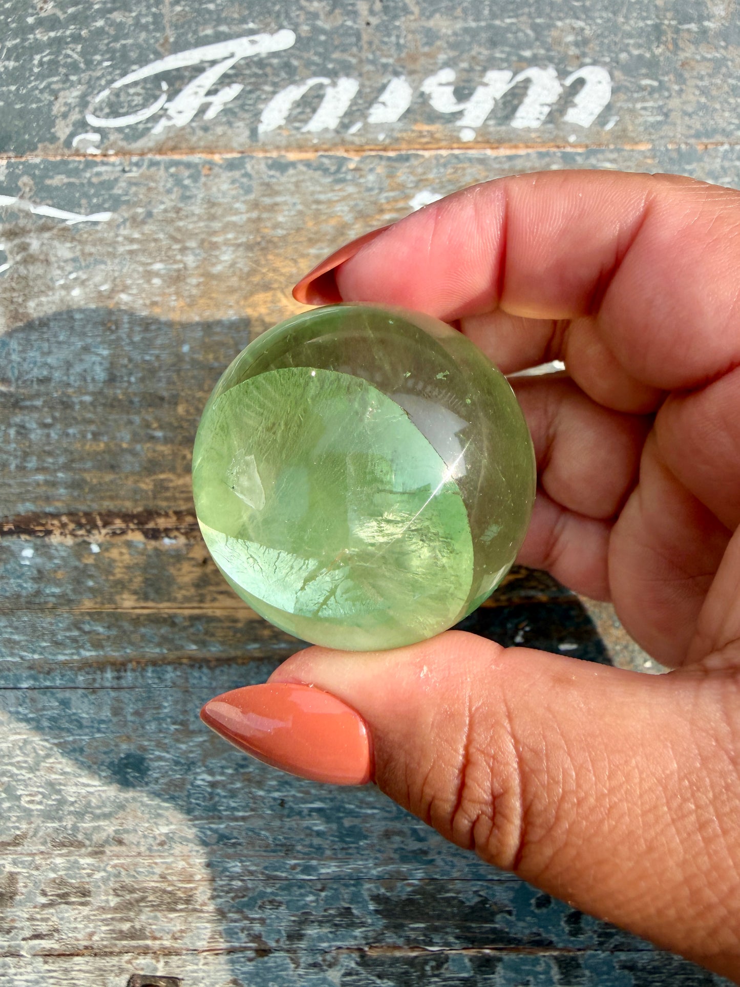 Gorgeous Lime Green Fluorite Sphere | Opt 54