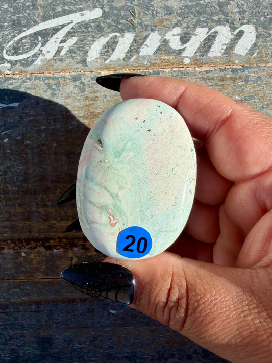 Pastel Unicorn Jasper Palm Stone | India | Opt 20