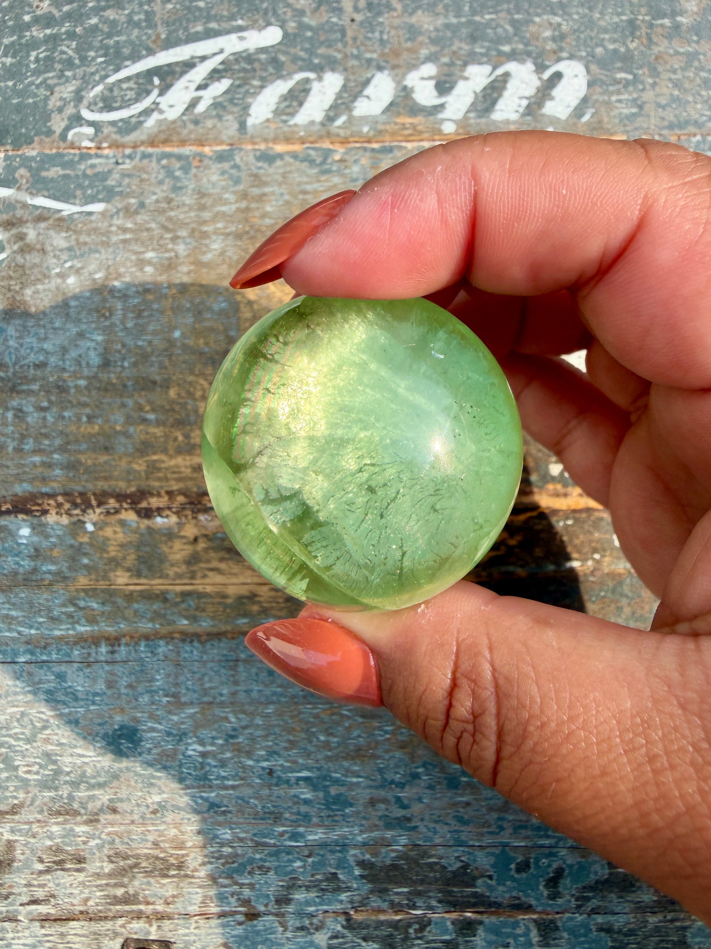 Gorgeous Lime Green Fluorite Sphere | Opt 54