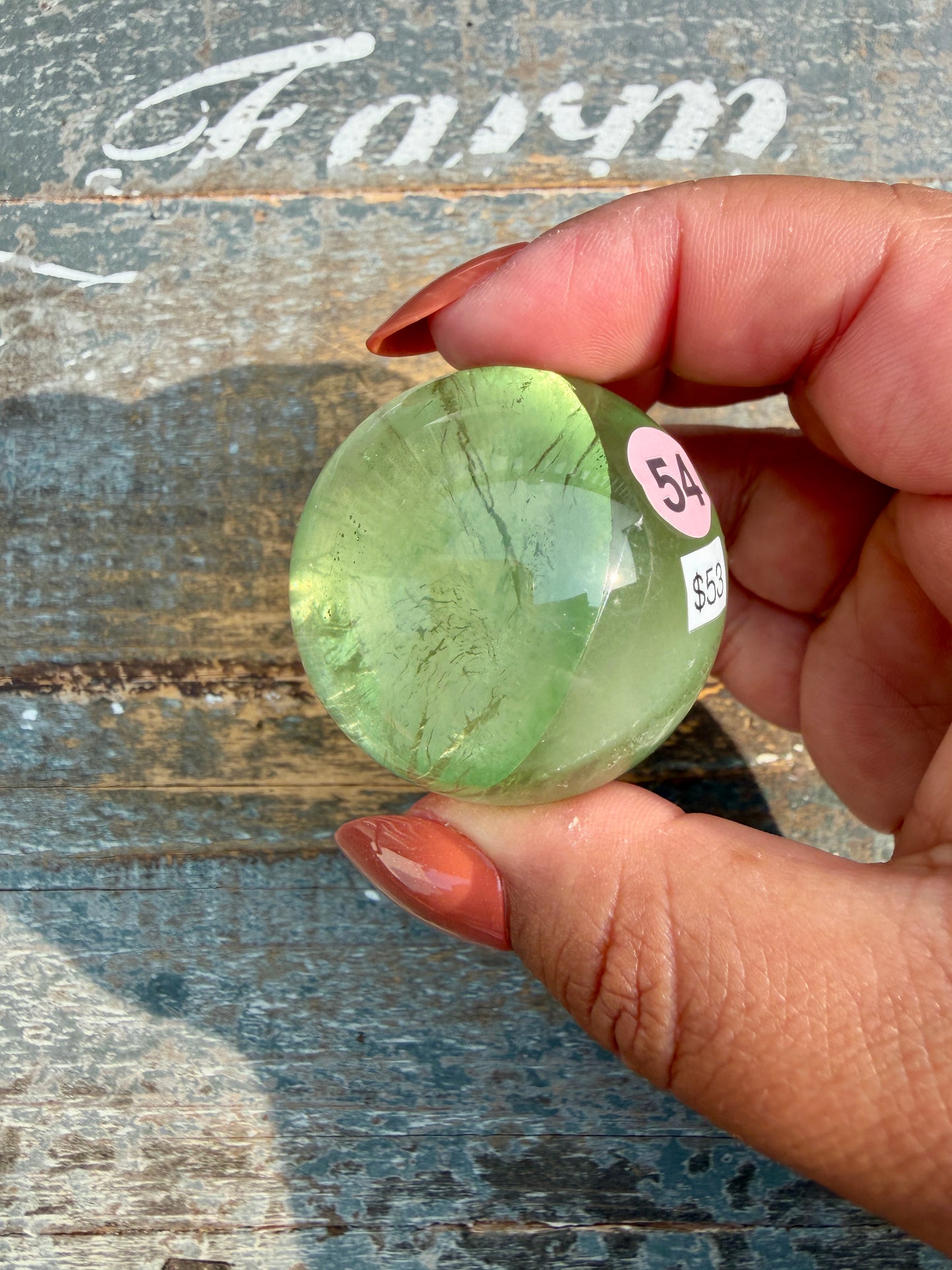 Gorgeous Lime Green Fluorite Sphere | Opt 54