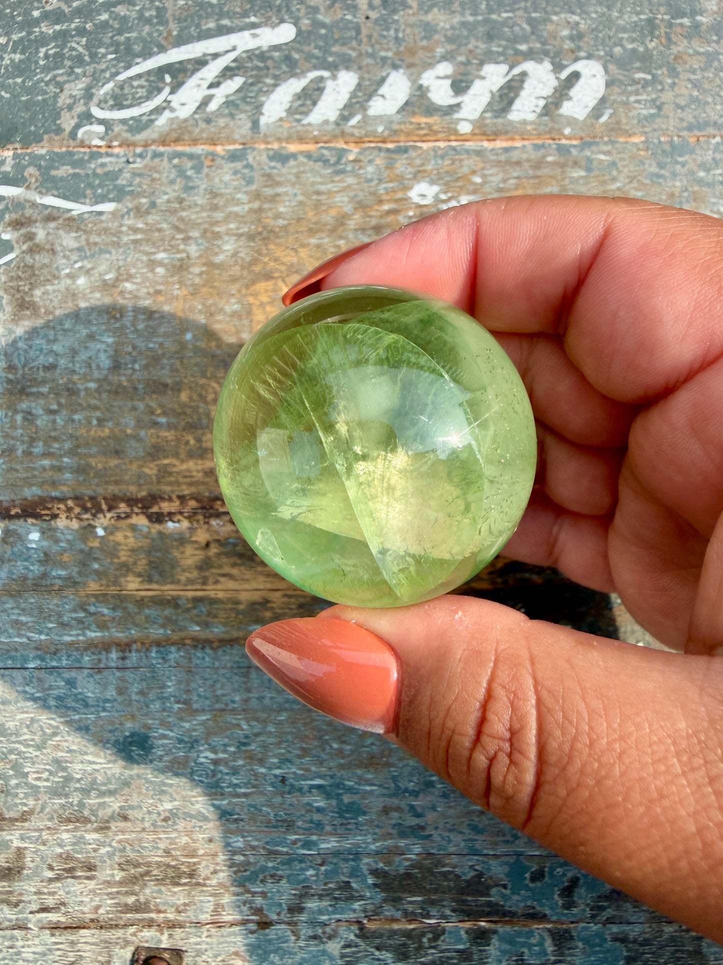 Gorgeous Lime Green Fluorite Sphere | Opt 54