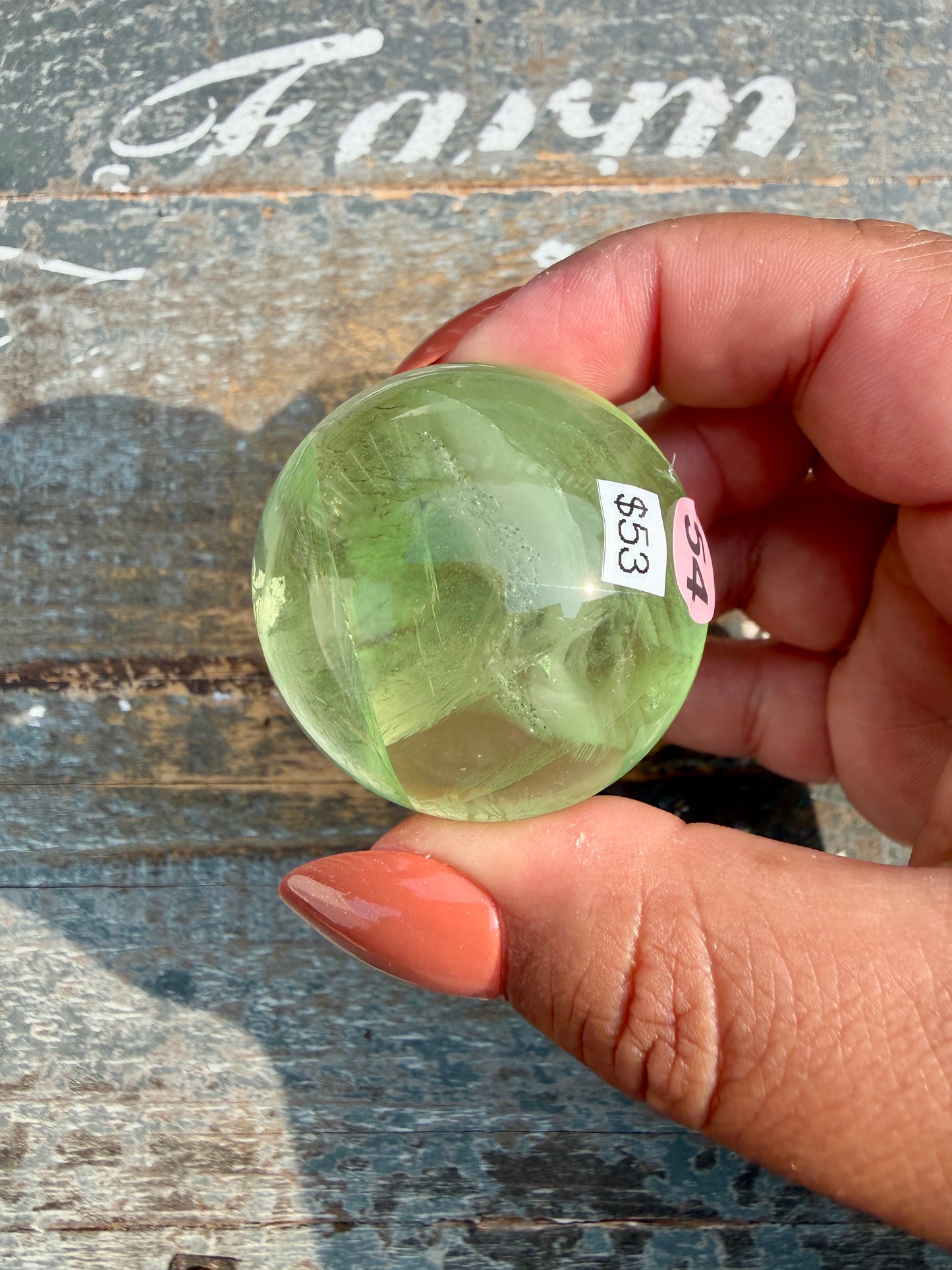 Gorgeous Lime Green Fluorite Sphere | Opt 54