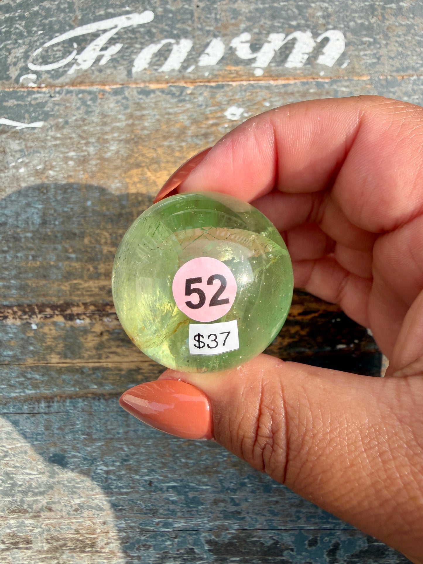Gorgeous Lime Green Fluorite Sphere | Opt 52 *PYRITE INCLUSIONS
