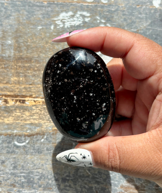 Gorgeous Galaxy Obsidian Palm Stone from Mexico | G