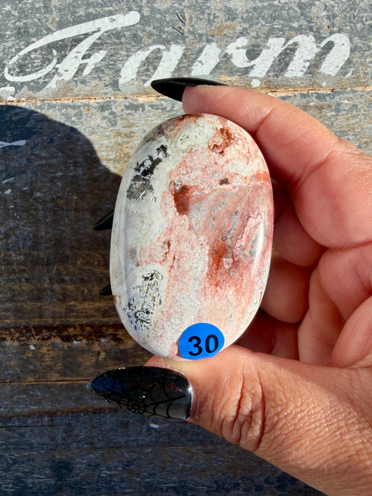 Pastel Unicorn Jasper Palm Stone | India | Opt 30