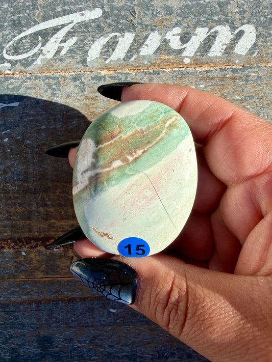 Pastel Unicorn Jasper Palm Stone | India | Opt 15