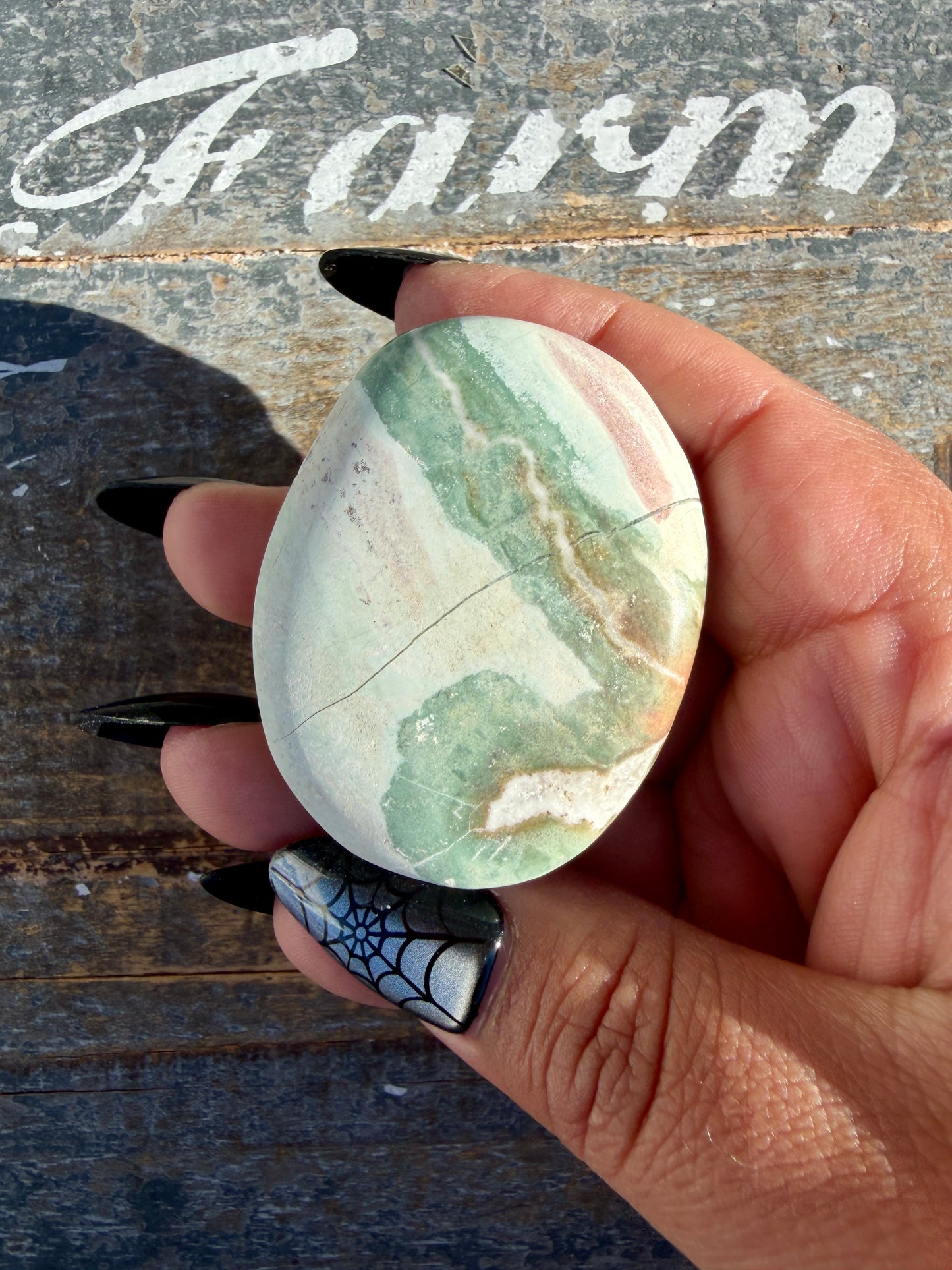 Pastel Unicorn Jasper Palm Stone | India | Opt 15