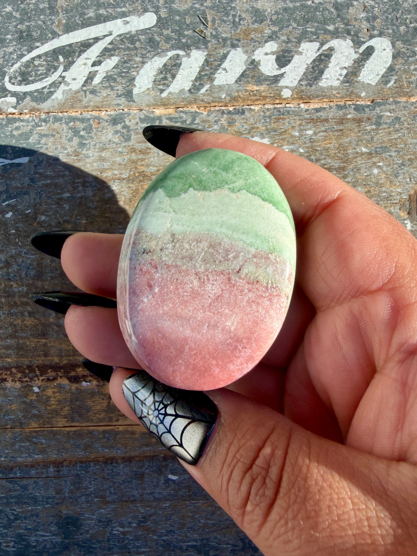 Pastel Unicorn Jasper Palm Stone | India | Opt 4