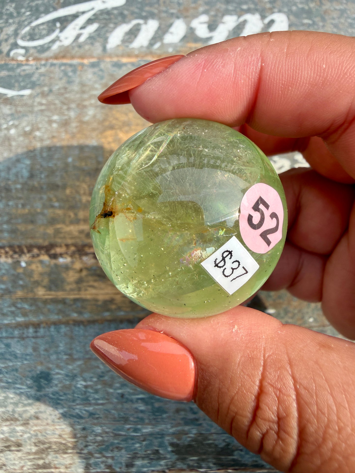 Gorgeous Lime Green Fluorite Sphere | Opt 52 *PYRITE INCLUSIONS