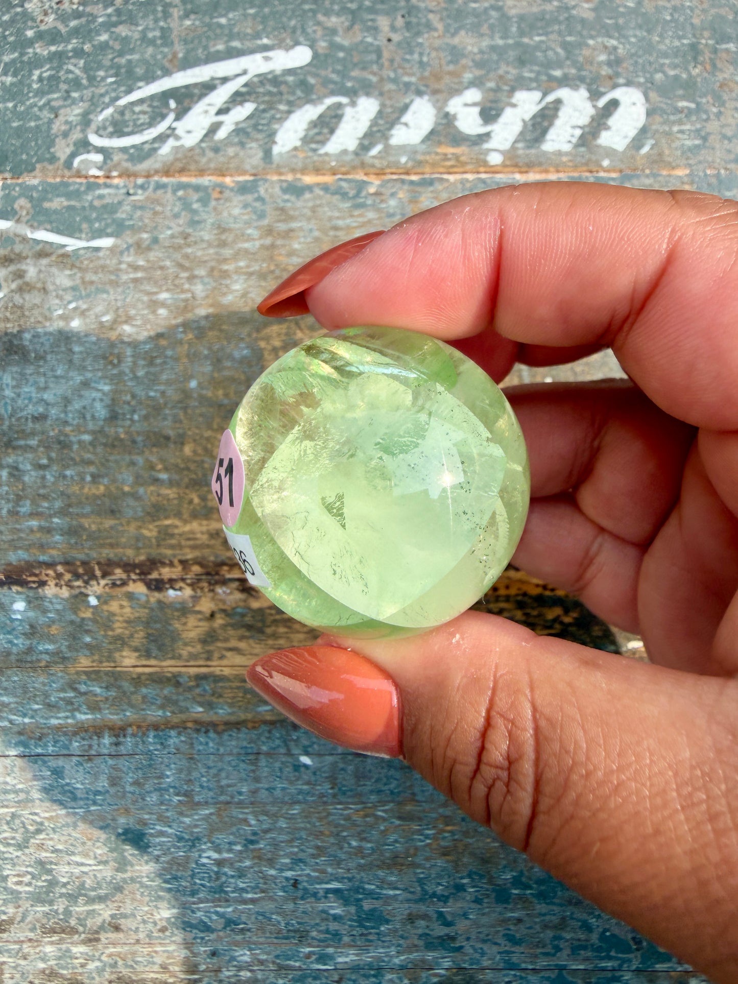 Gorgeous Lime Green Fluorite Sphere | Opt 51 *PYRITE INCLUSIONS