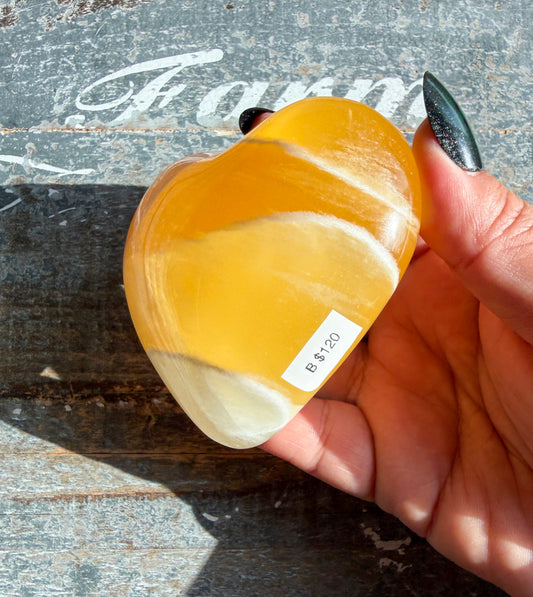 Gorgeous Honeycomb Calcite Large Heart from Utah | Opt B