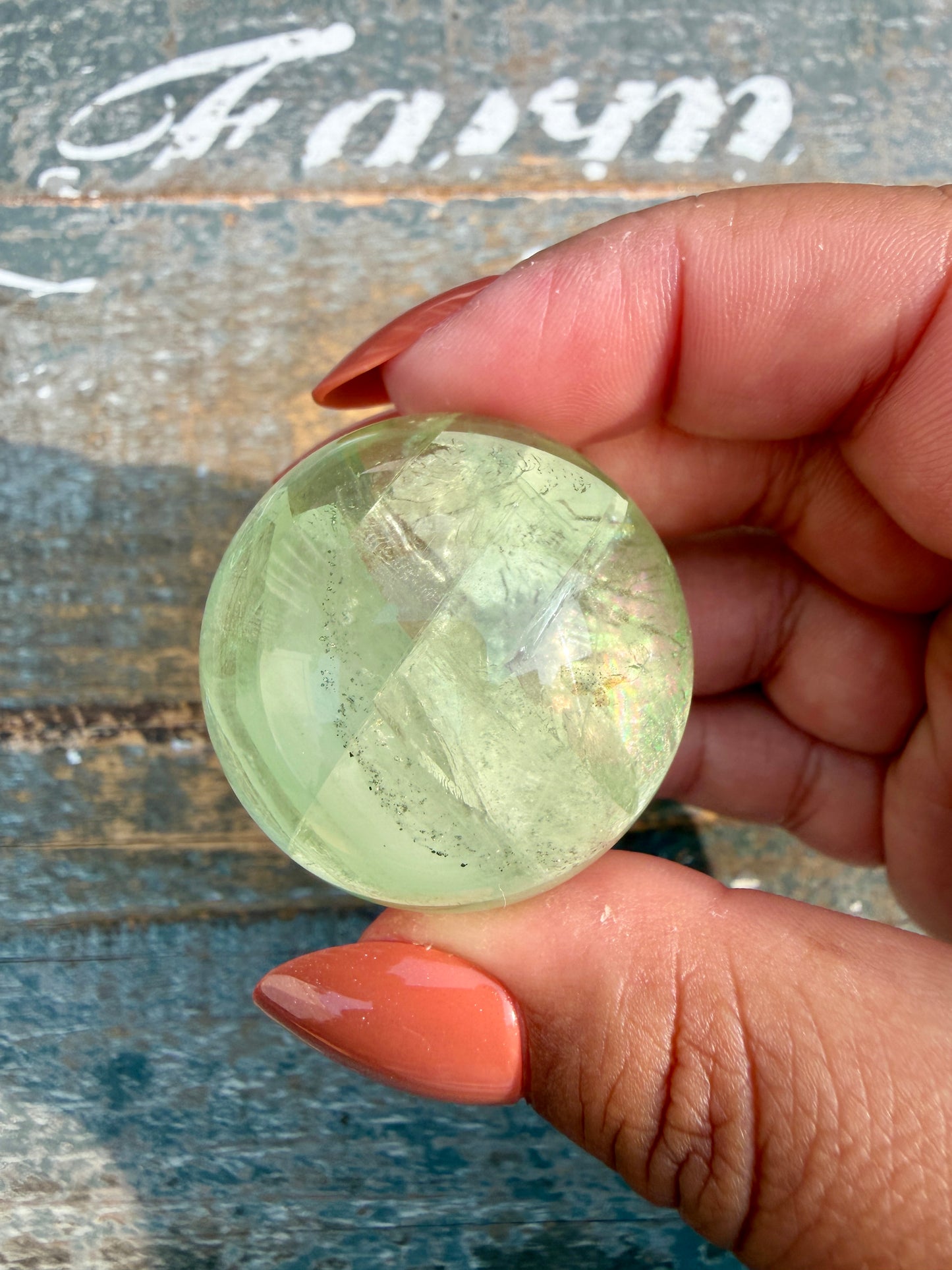 Gorgeous Lime Green Fluorite Sphere | Opt 51 *PYRITE INCLUSIONS