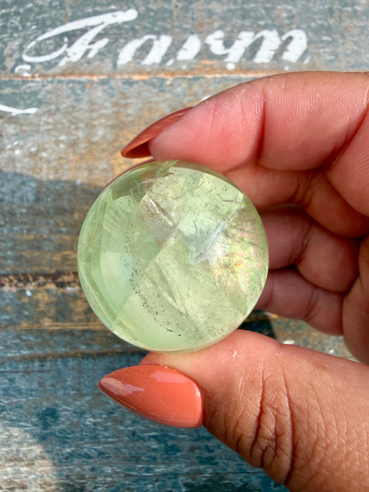 Gorgeous Lime Green Fluorite Sphere | Opt 51 *PYRITE INCLUSIONS