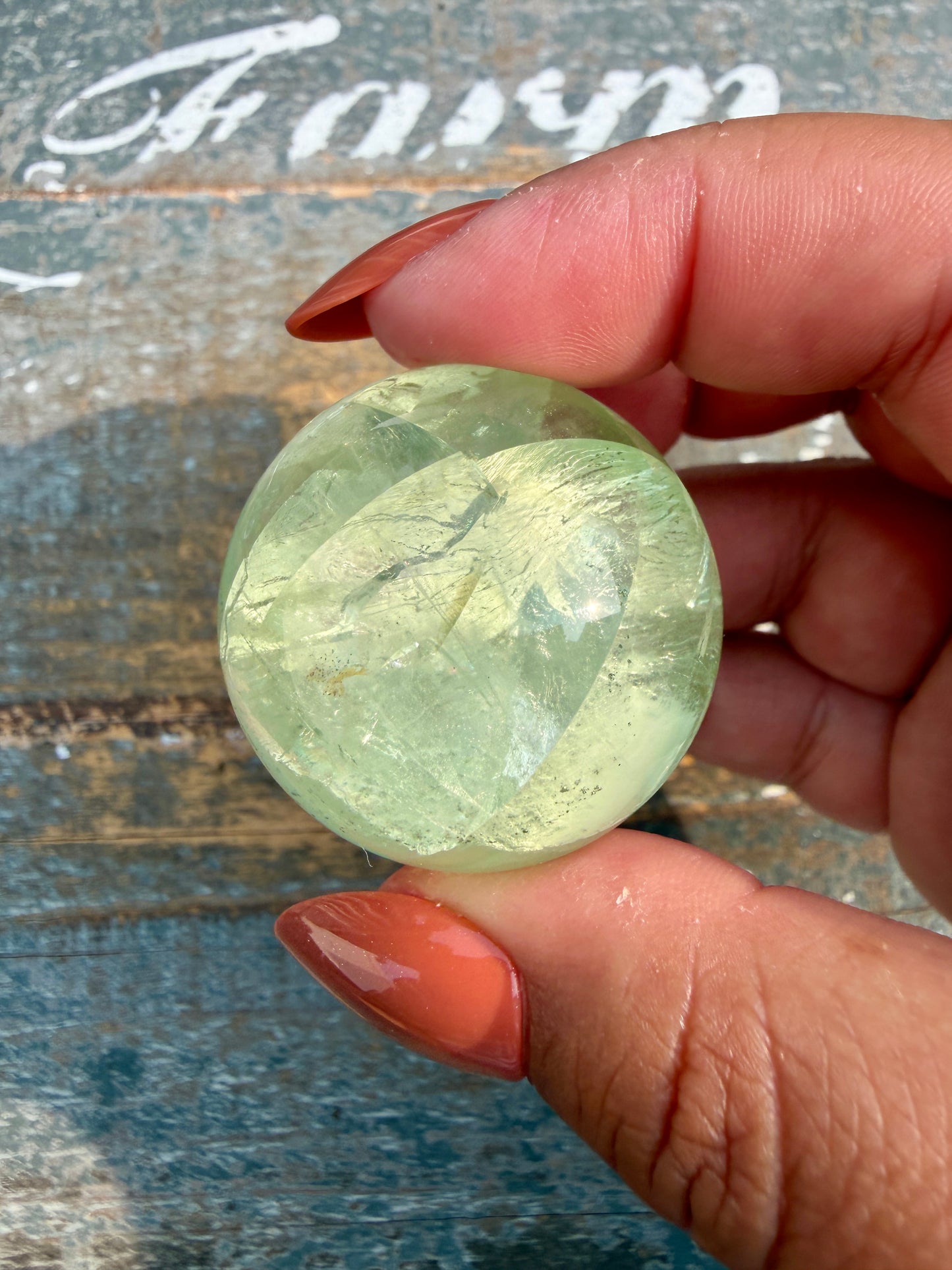 Gorgeous Lime Green Fluorite Sphere | Opt 51 *PYRITE INCLUSIONS