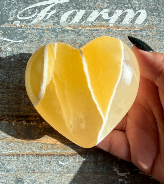 Gorgeous Honeycomb Calcite Large Heart from Utah | Opt A