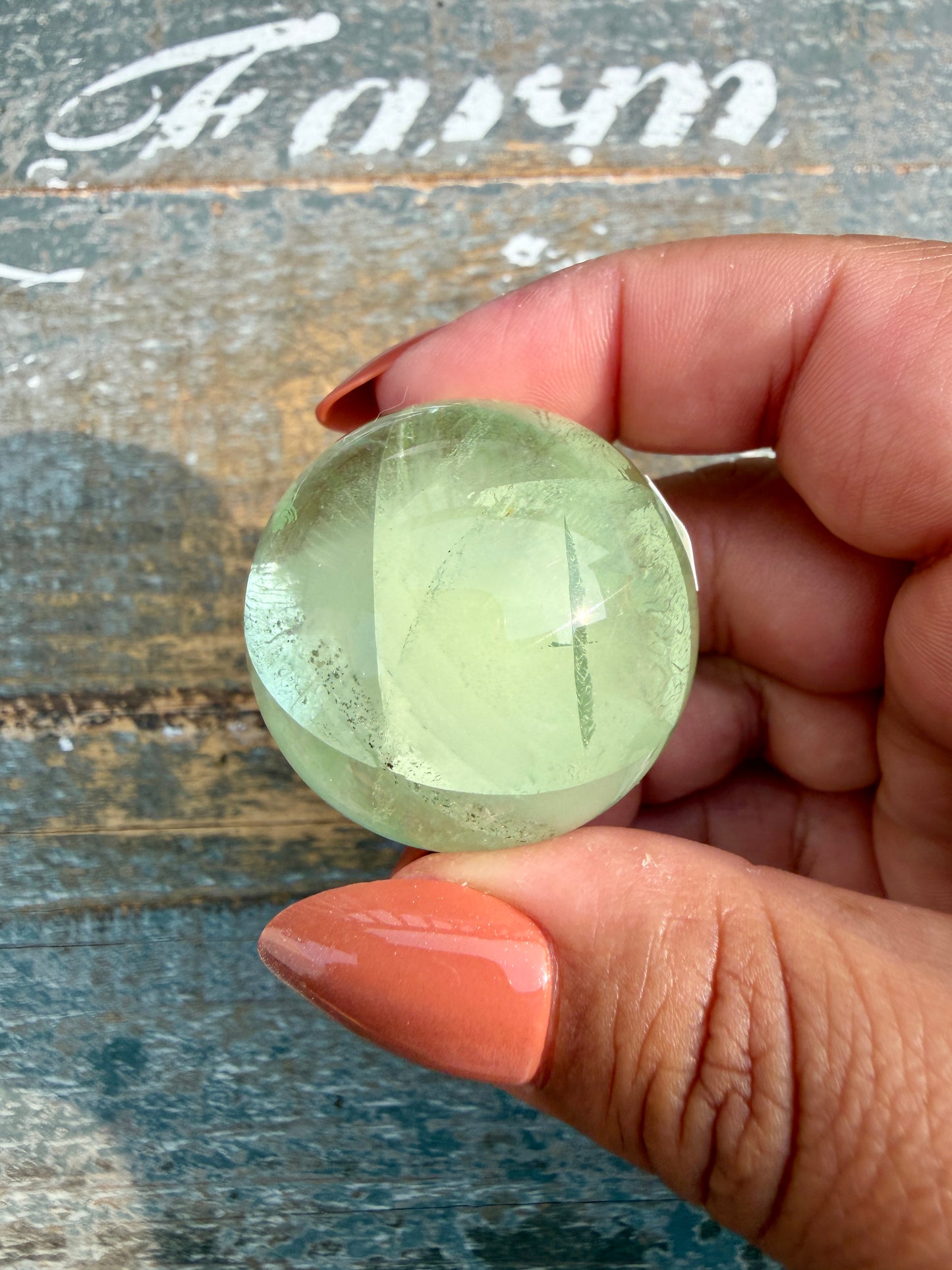 Gorgeous Lime Green Fluorite Sphere | Opt 51 *PYRITE INCLUSIONS