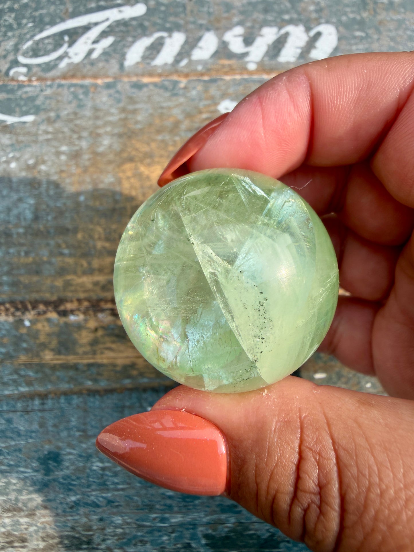 Gorgeous Lime Green Fluorite Sphere | Opt 51 *PYRITE INCLUSIONS