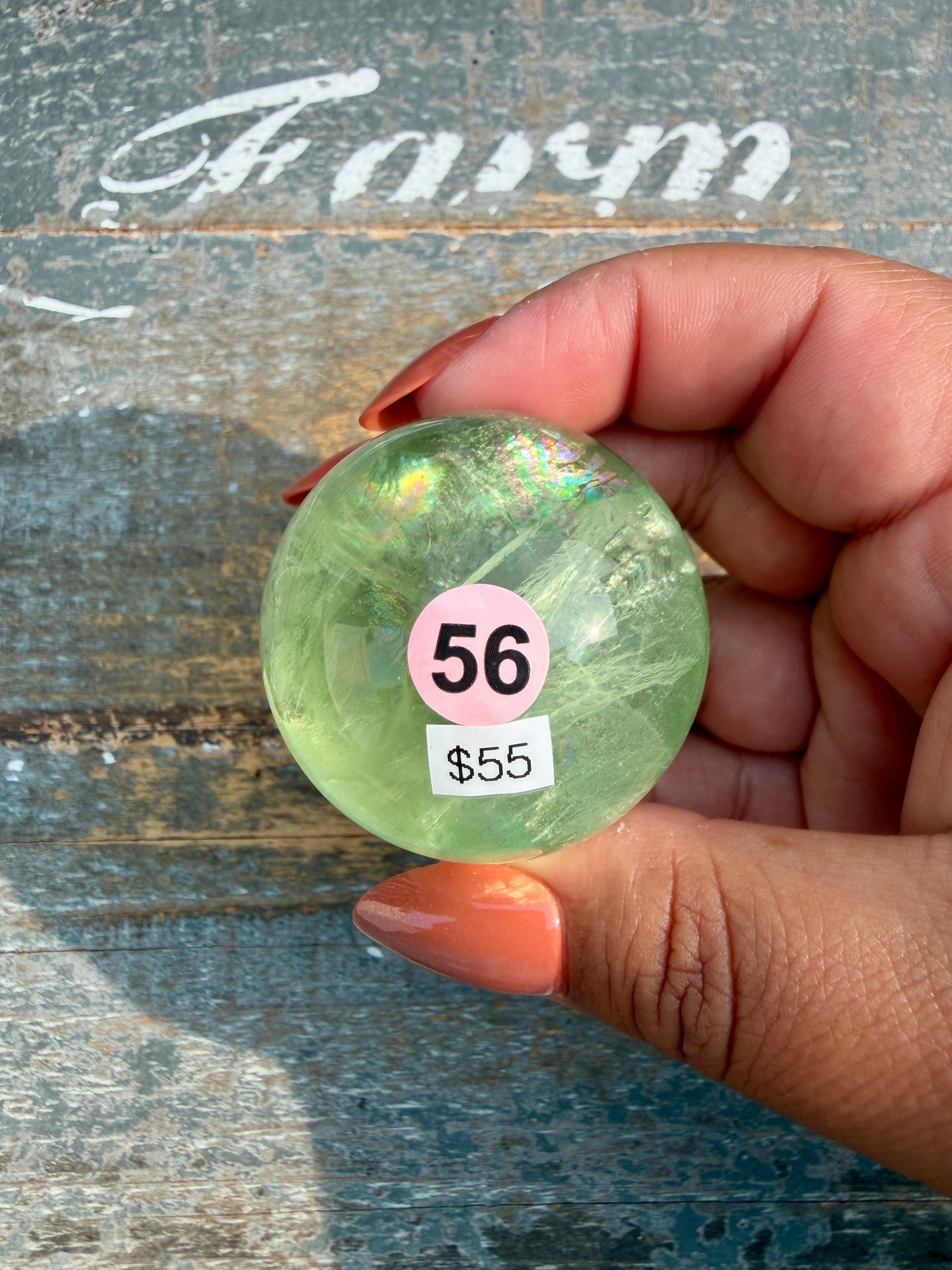 Gorgeous Lime Green Fluorite Sphere | Opt 56