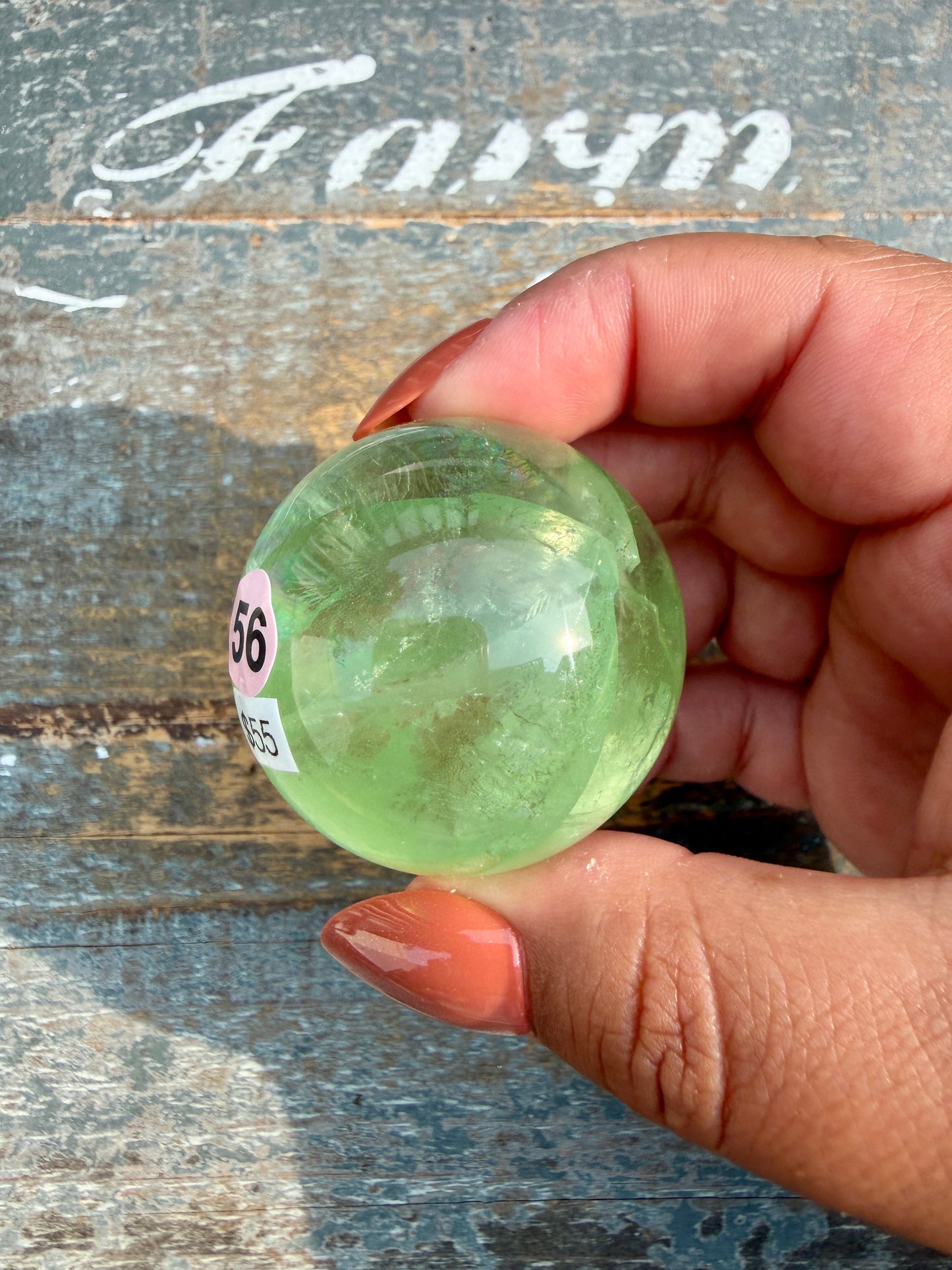 Gorgeous Lime Green Fluorite Sphere | Opt 56