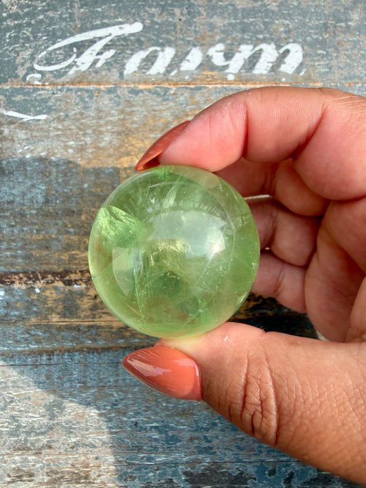 Gorgeous Lime Green Fluorite Sphere | Opt 56