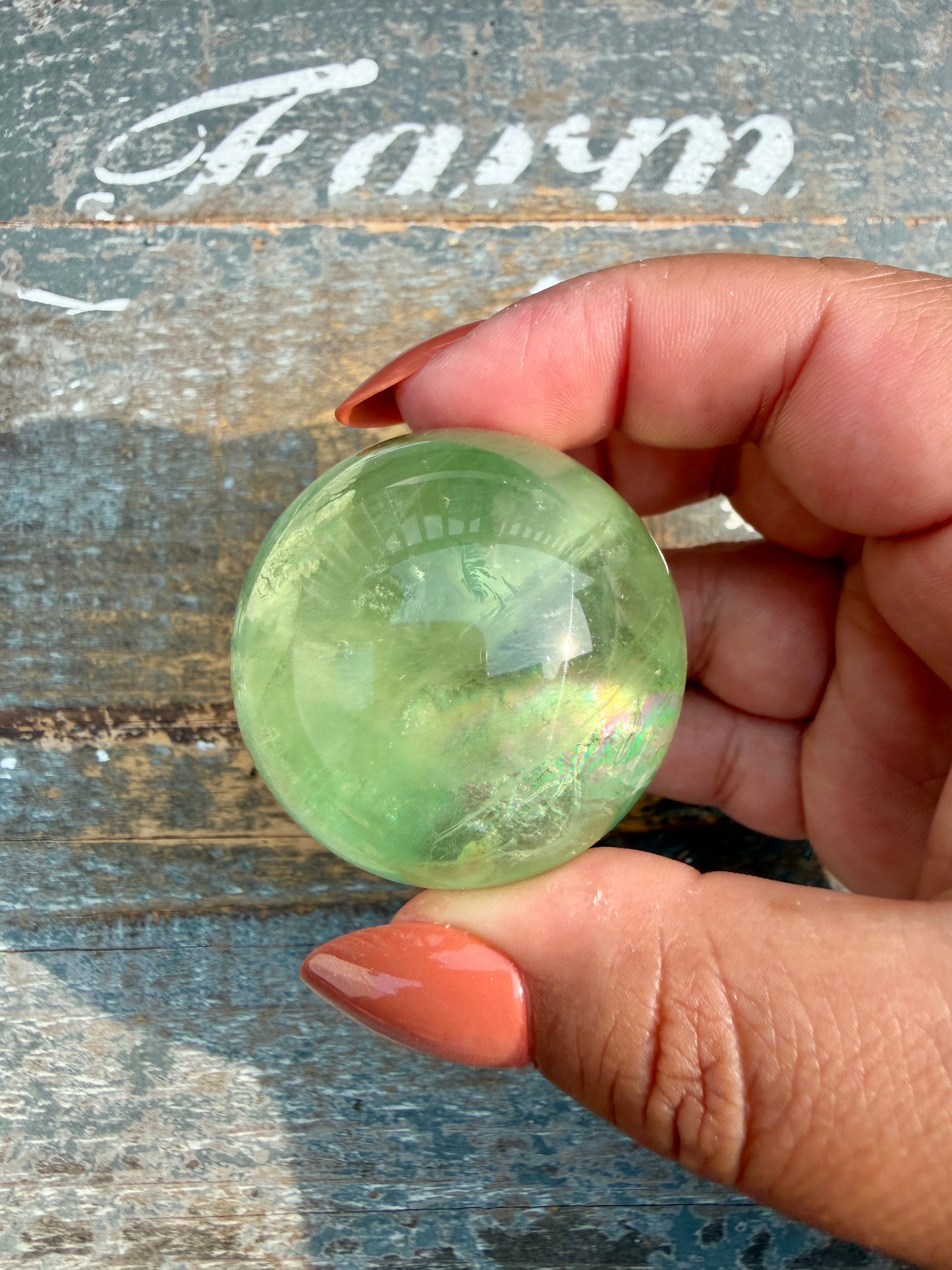 Gorgeous Lime Green Fluorite Sphere | Opt 56