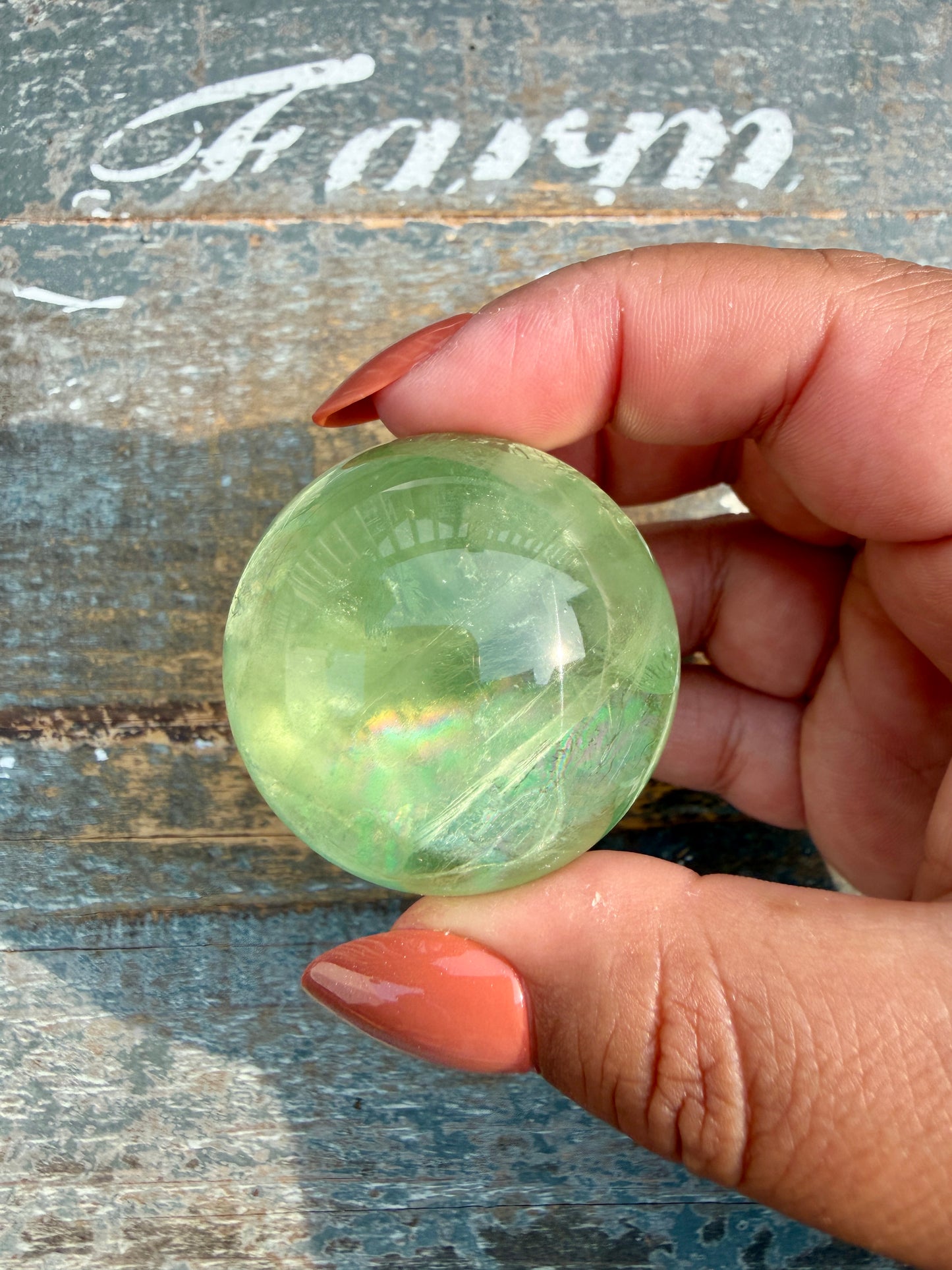 Gorgeous Lime Green Fluorite Sphere | Opt 56