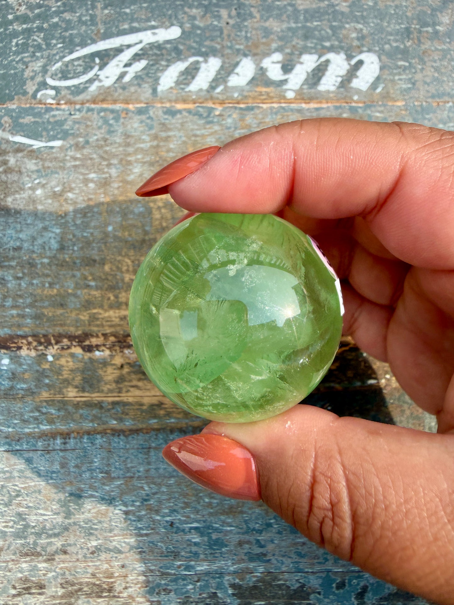 Gorgeous Lime Green Fluorite Sphere | Opt 56