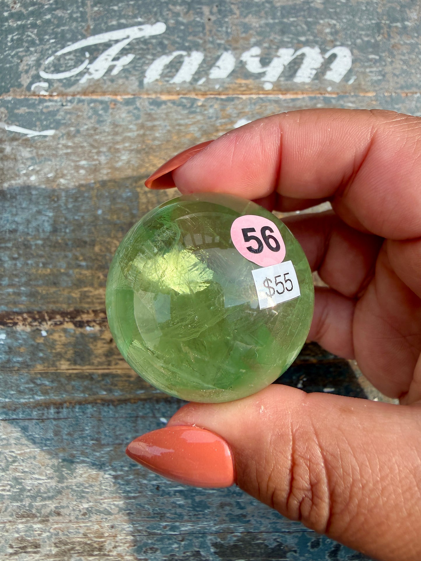 Gorgeous Lime Green Fluorite Sphere | Opt 56