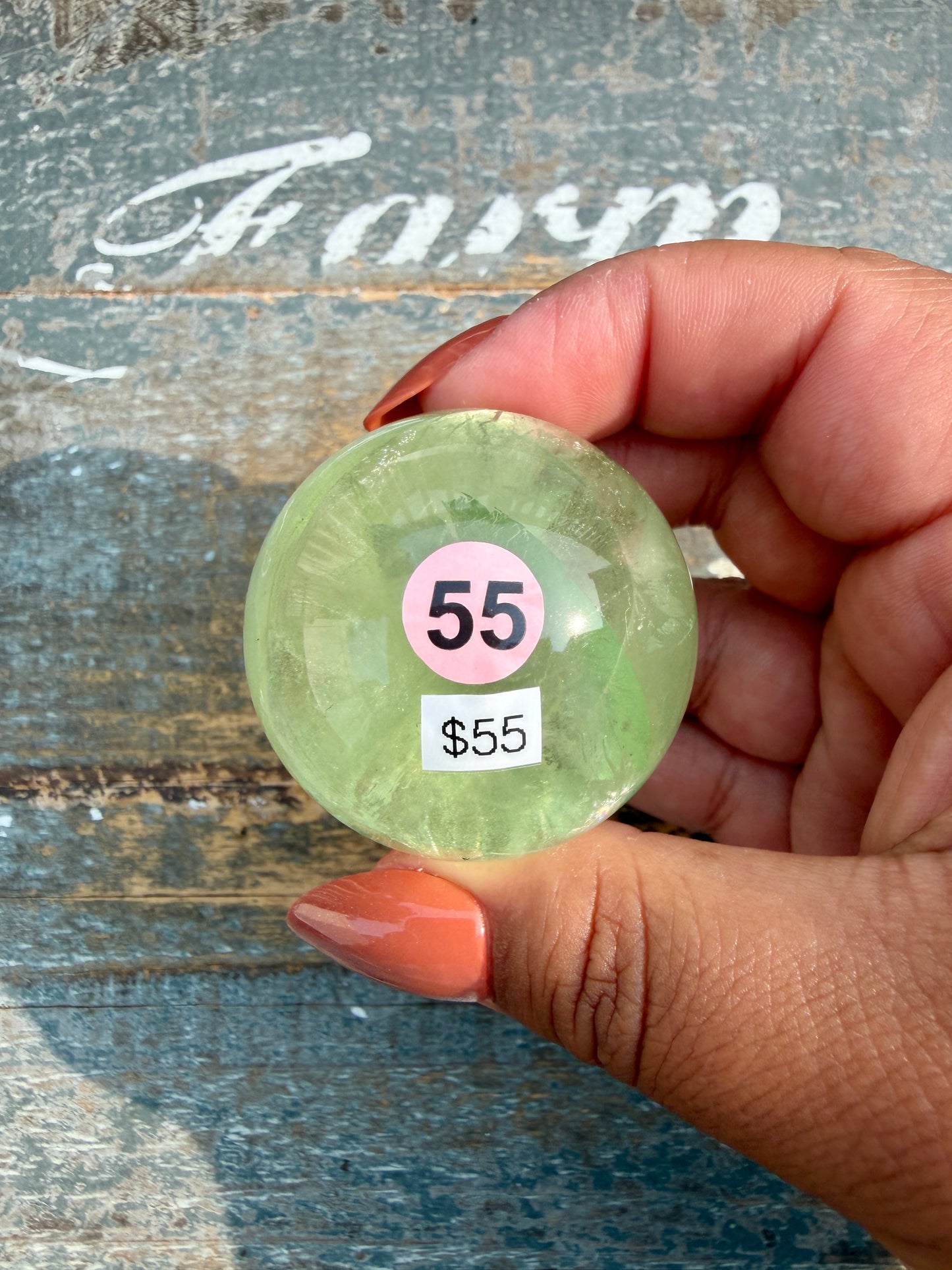 Gorgeous Lime Green Fluorite Sphere | Opt 55 *PYRITE INCLUSIONS