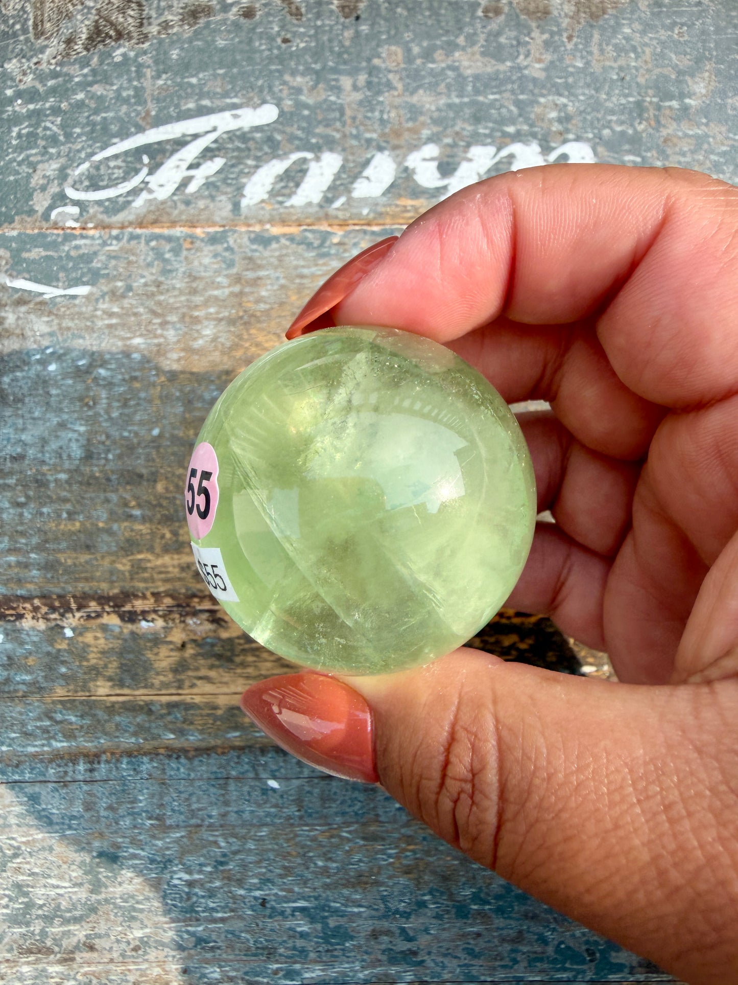 Gorgeous Lime Green Fluorite Sphere | Opt 55 *PYRITE INCLUSIONS