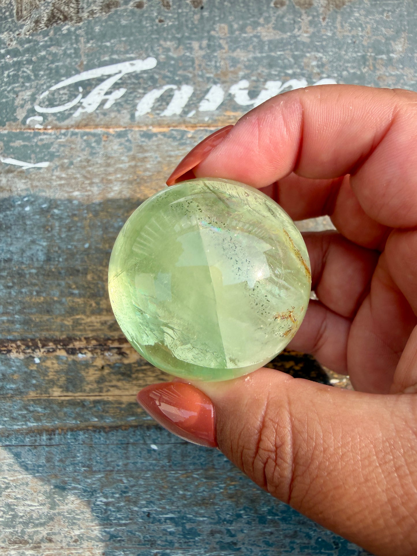 Gorgeous Lime Green Fluorite Sphere | Opt 55 *PYRITE INCLUSIONS