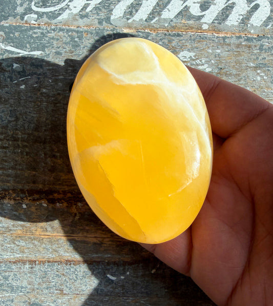 Gorgeous Honeycomb Calcite Large Palm Stone from Utah | Opt A