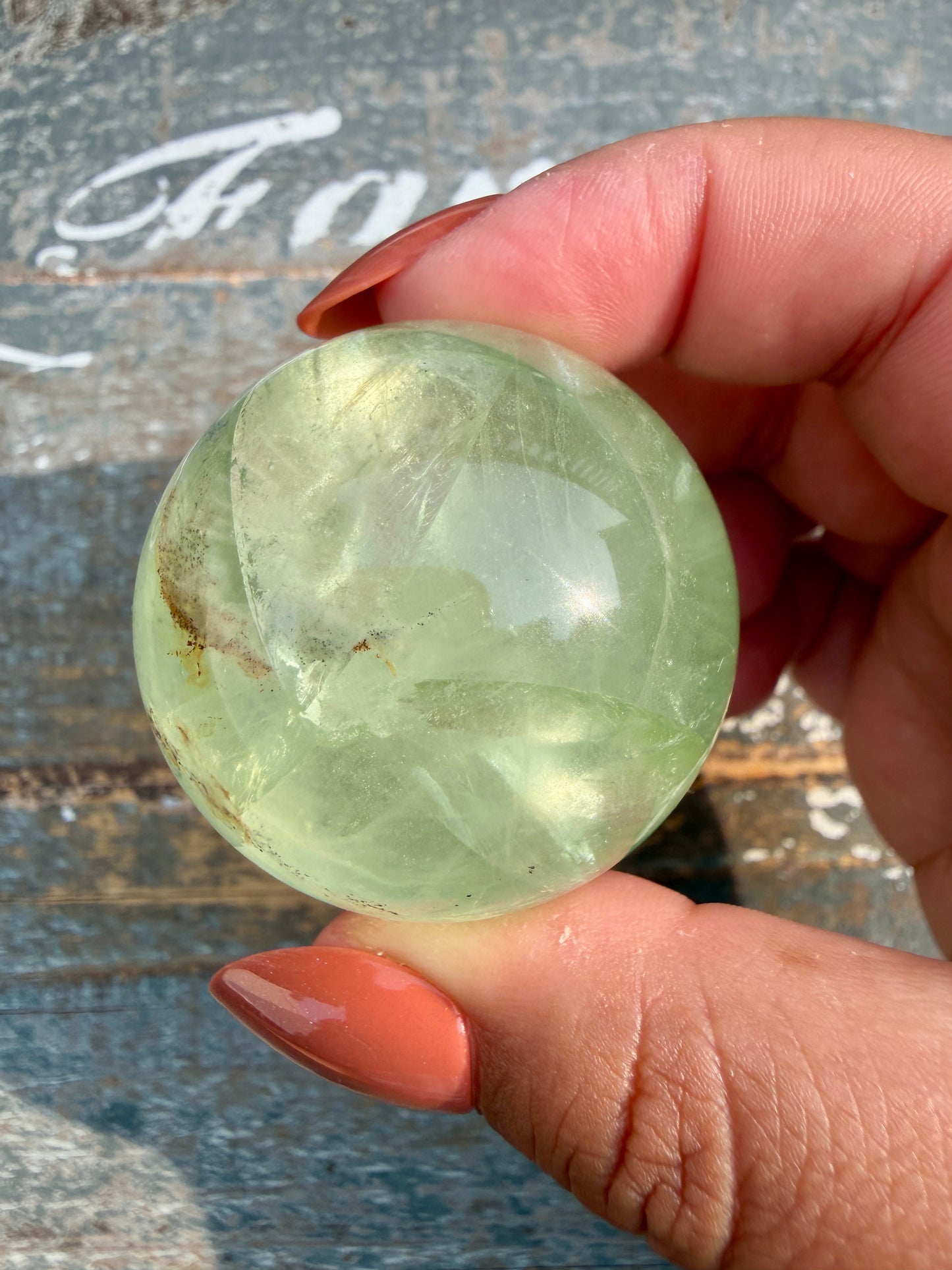 Gorgeous Lime Green Fluorite Sphere | Opt 55 *PYRITE INCLUSIONS
