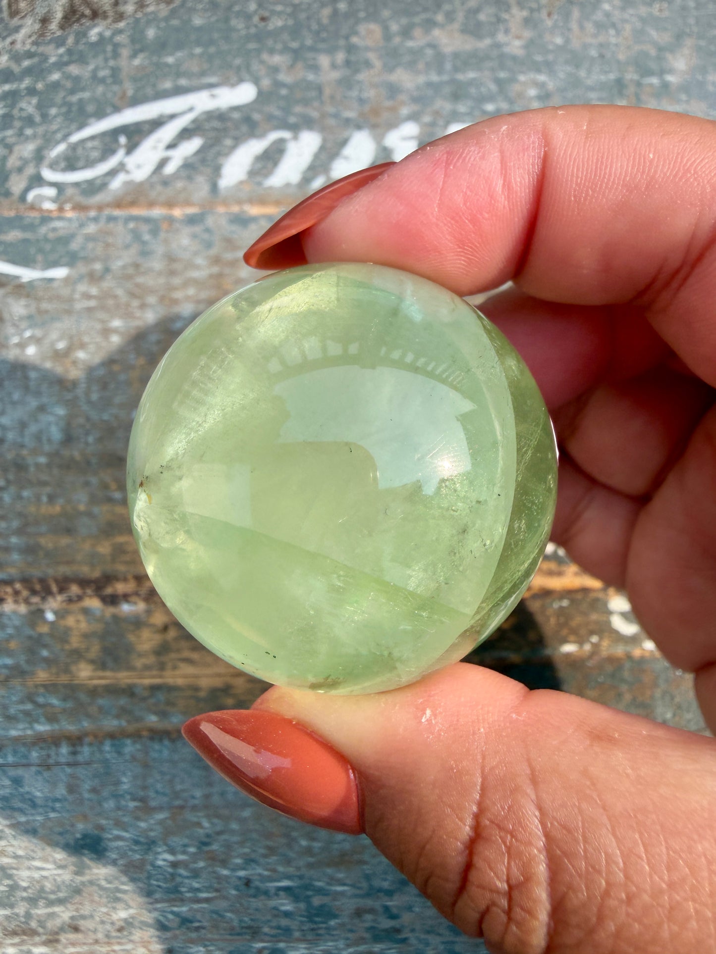 Gorgeous Lime Green Fluorite Sphere | Opt 55 *PYRITE INCLUSIONS
