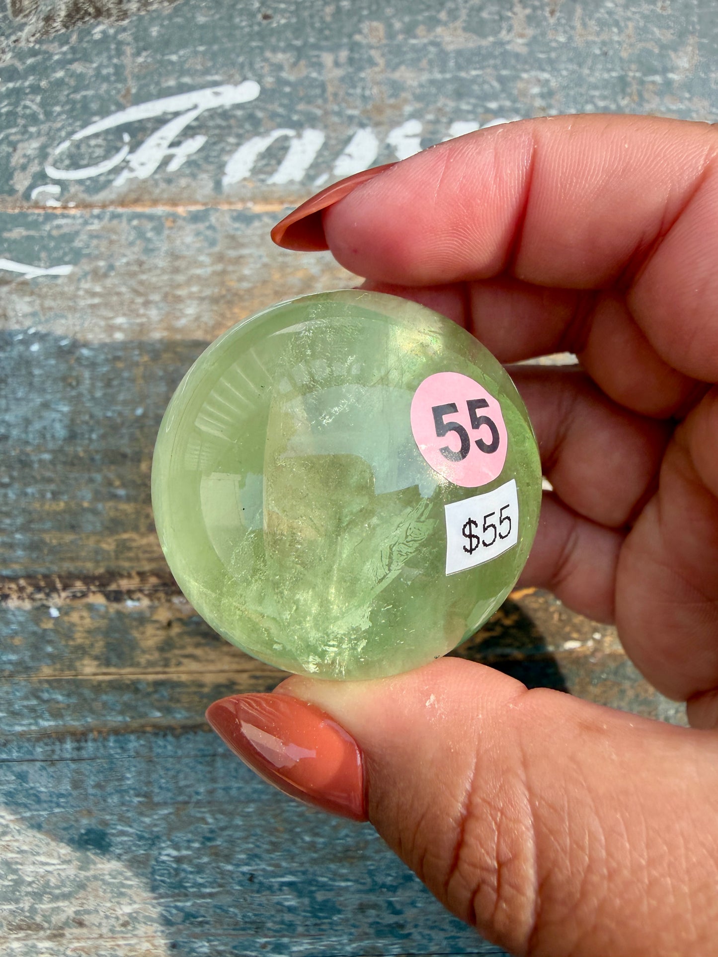 Gorgeous Lime Green Fluorite Sphere | Opt 55 *PYRITE INCLUSIONS