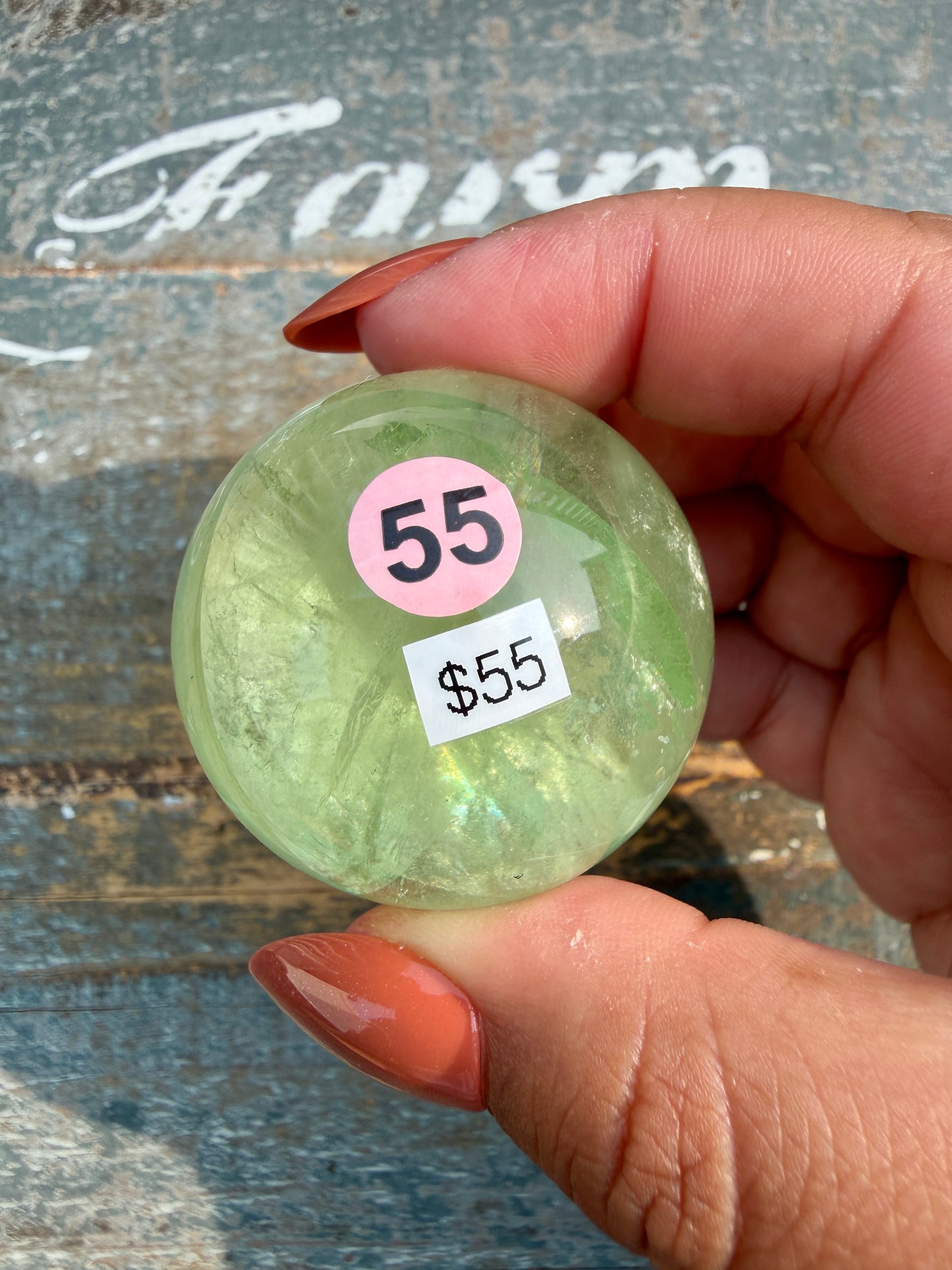 Gorgeous Lime Green Fluorite Sphere | Opt 55 *PYRITE INCLUSIONS